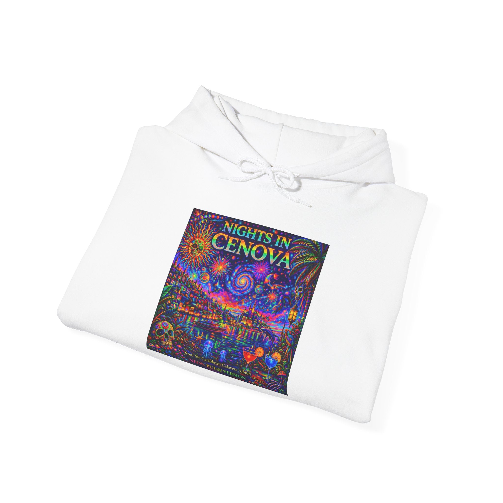 Nights in Cenova Hoodie –  Song Cover Art From The Caribbean Calavera Album   Colorful Venetian Canal Art Pullover