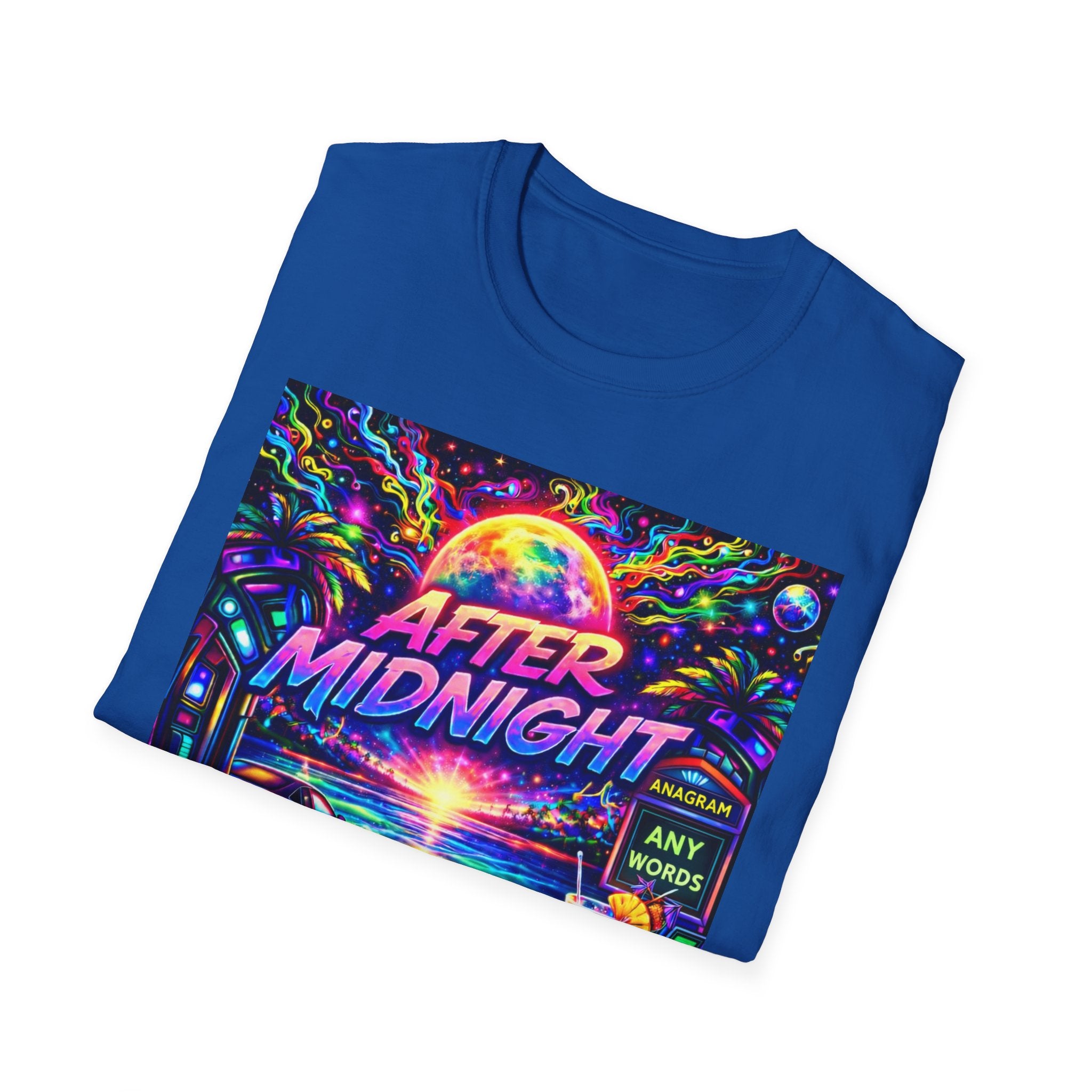 After Midnight T-Shirt Song Cover Art From The Caribbean Calavera Album  — Neon Retro Sunset Vaporwave Tee