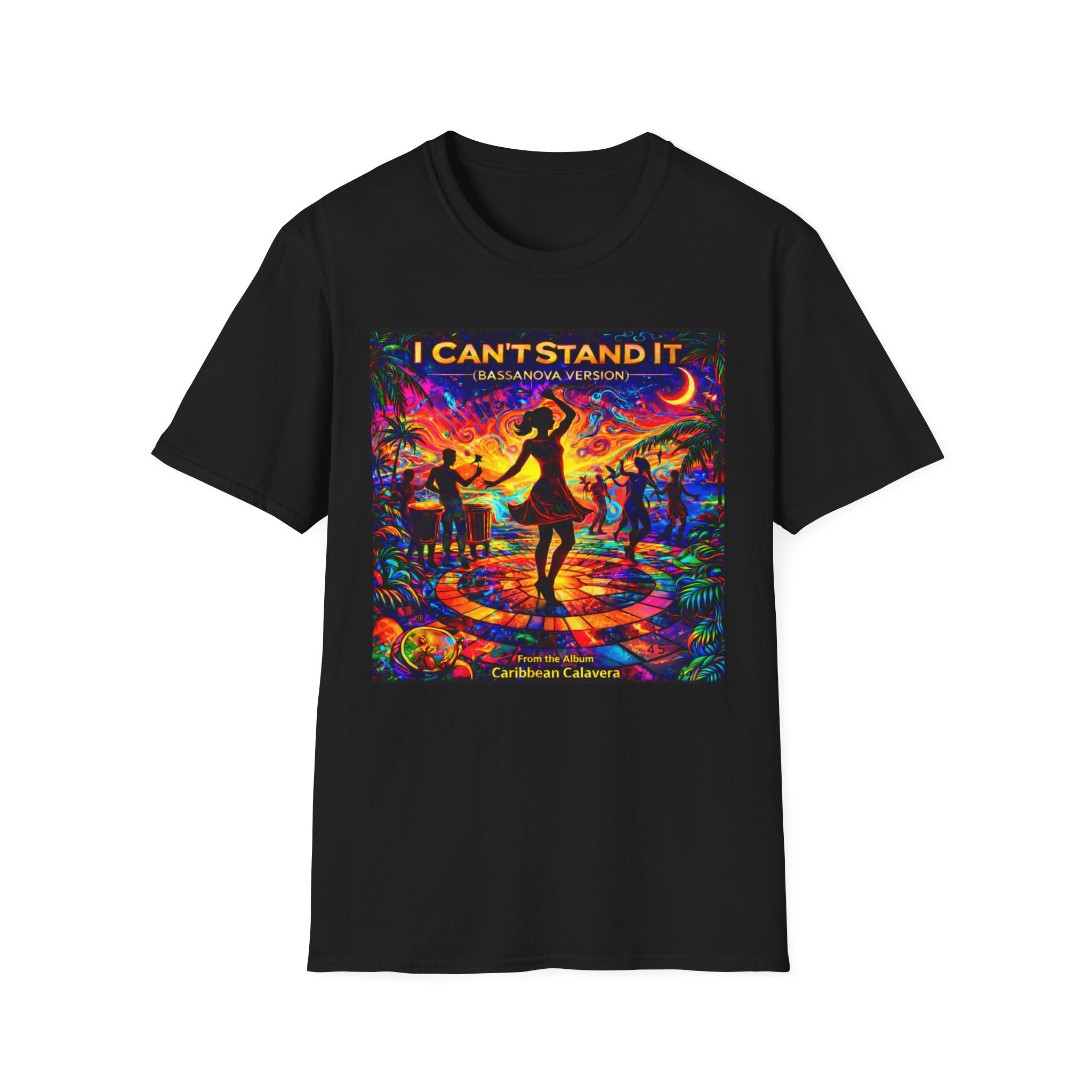 I Can't Stand It Dance Tee Song Cover Art From The Caribbean Calavera Album — Vibrant Caribbean Disco Music T-Shirt