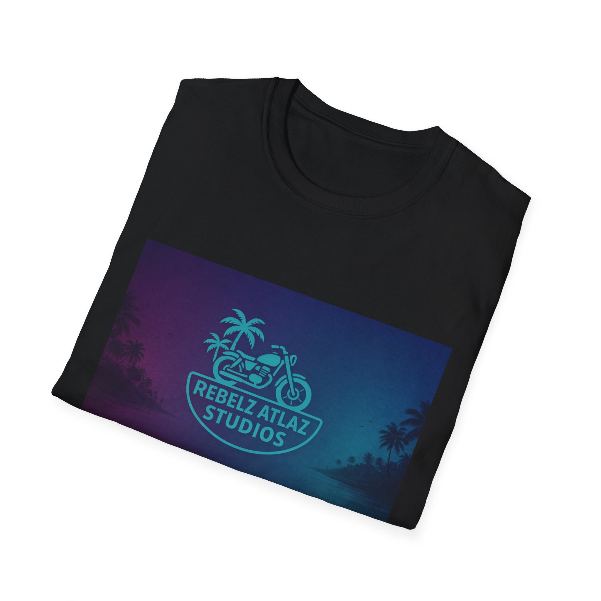 Rebel Ataz Studios Logo T-Shirt — Tropical Palm Graphic Tee