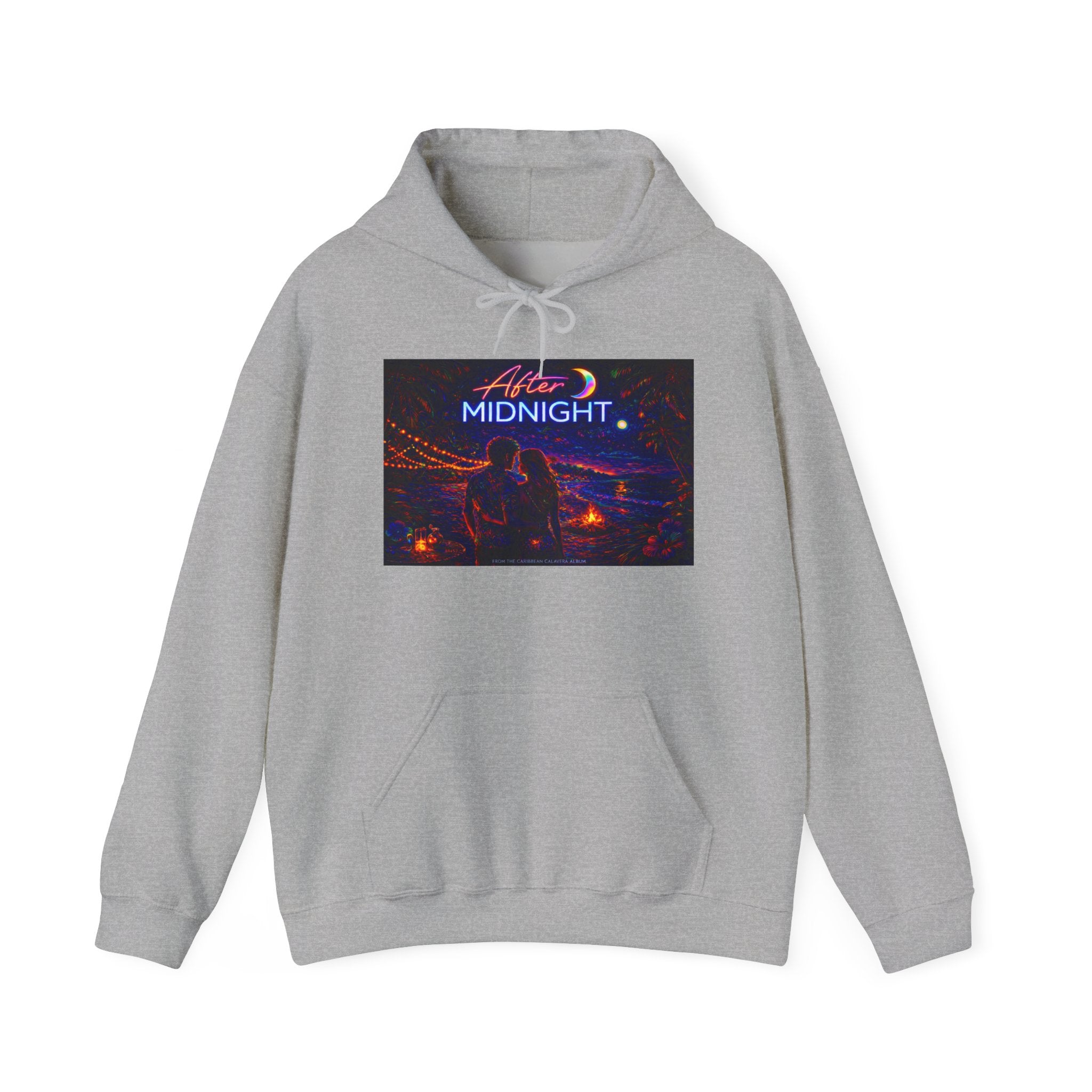 After Midnight Song Cover Art From The Caribbean Calavera Album Hoodie – Retro Neon 'After Midnight' Streetwear