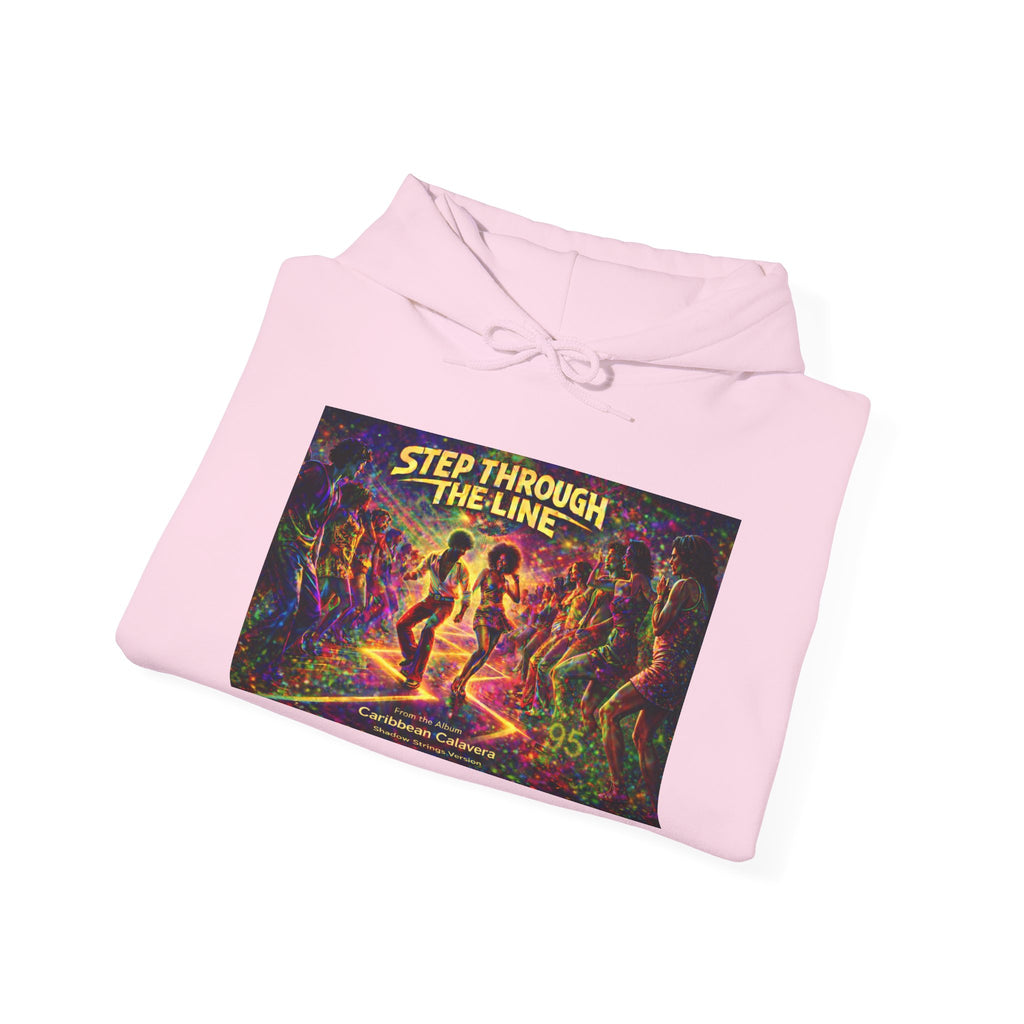 Step Through The Line Hoodie Song Cover Art From The Caribbean Calavera Album  — Retro Psychedelic Dance Graphic Pullover