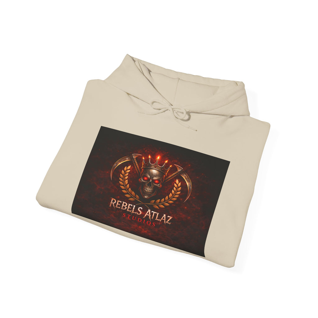 Rebelz Atlaz Films Studio Hoodie – Vintage Flaming Serpent Band Logo Pullover