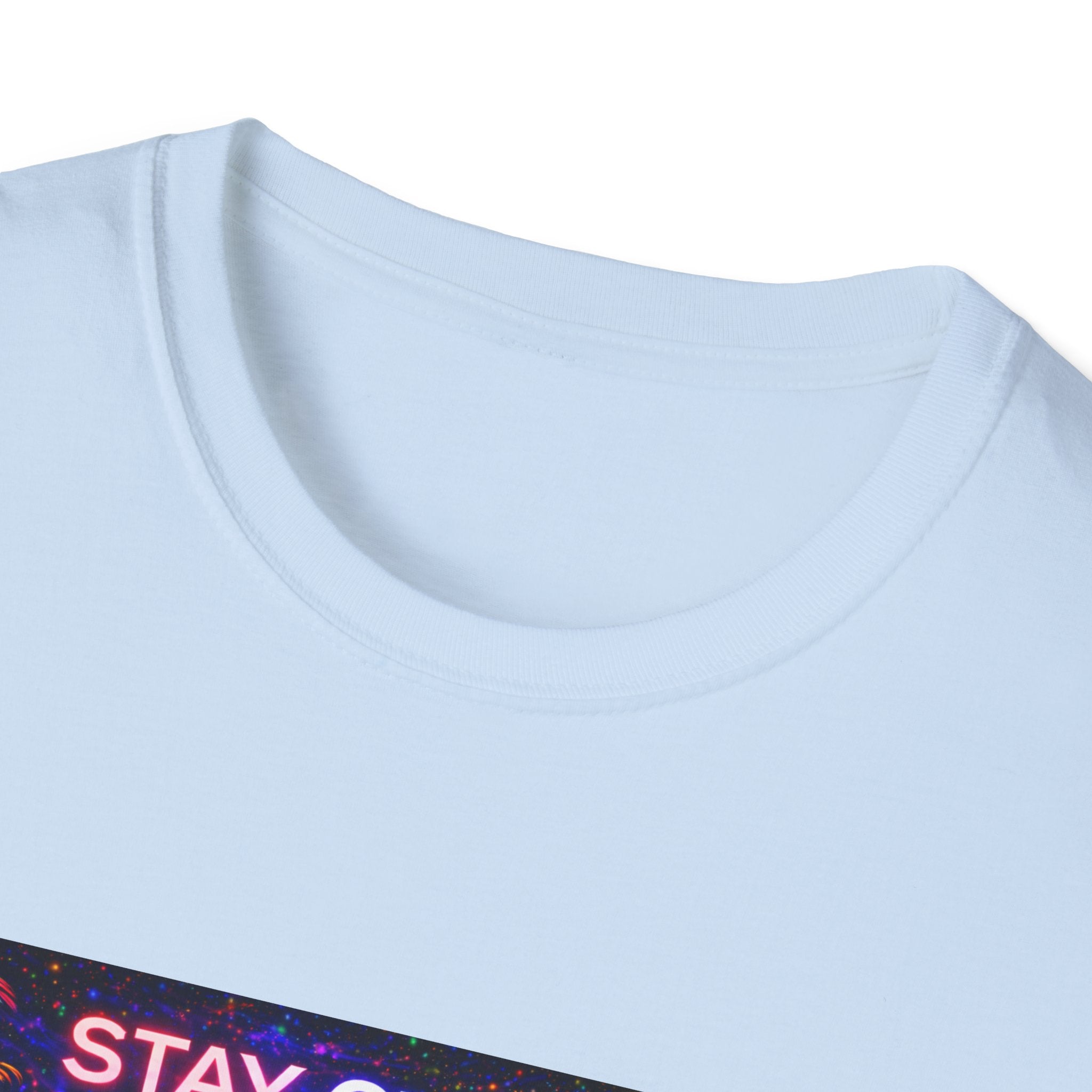 Stay Close Romantic Graphic T‑Shirt  Song Cover Art From The Caribbean Calavera Album  — Neon Couple Illustration