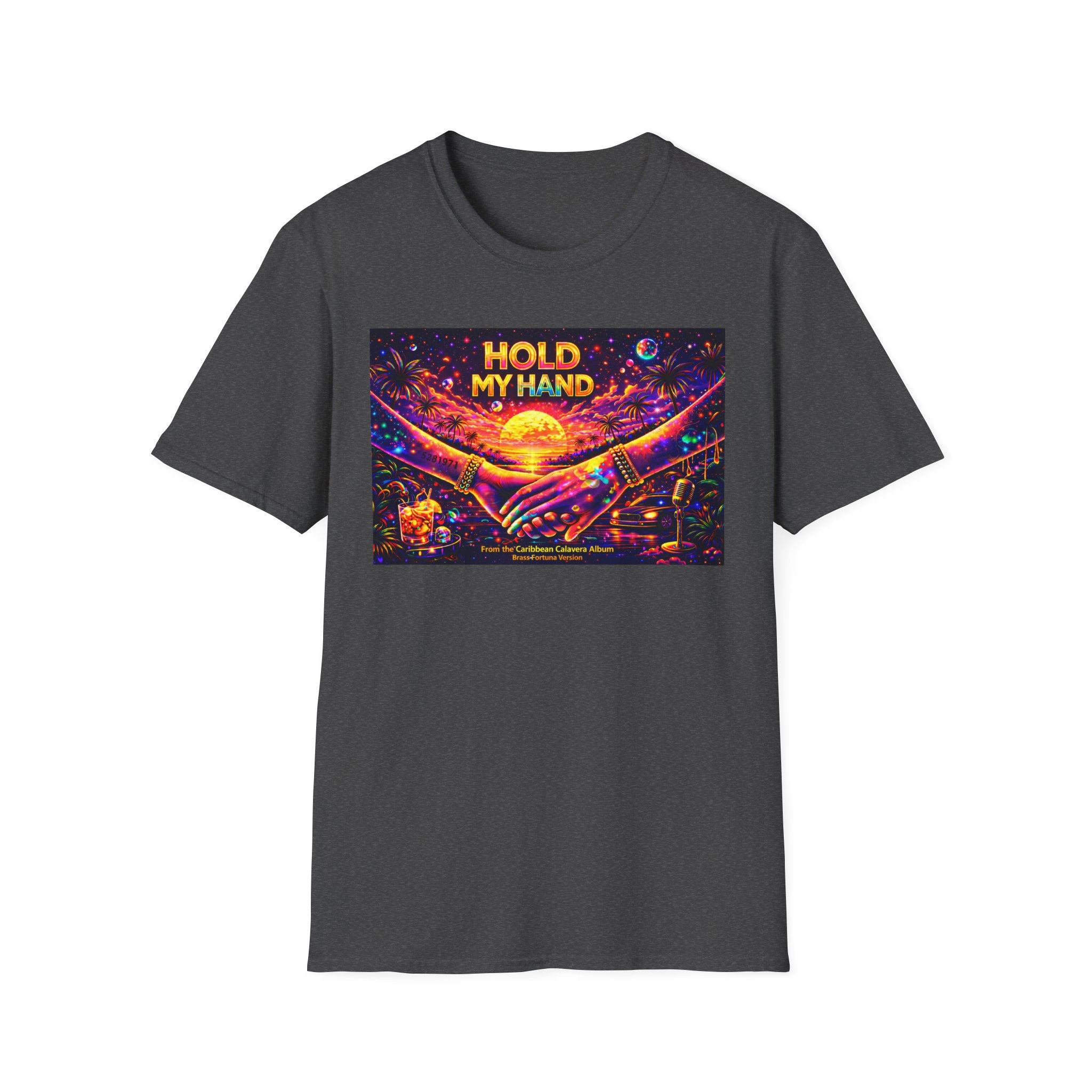 Hold My Hand T-Shirt  Song Cover Art From The Caribbean Calavera Album — Retro Sunset Hands Graphic Tee