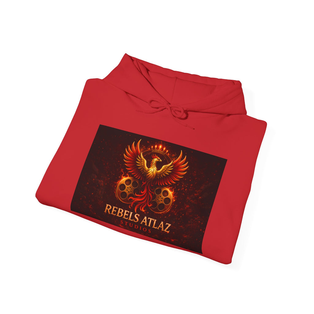 Rebelz Atlaz Film Studios Logo  Phoenix Skull Hoodie