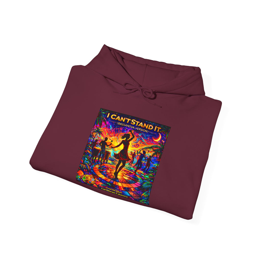 Psychedelic Dance Hoodie –  Song Cover Art From The Caribbean Calavera Album  “I Can’t Stand It” Retro Disco Graphic