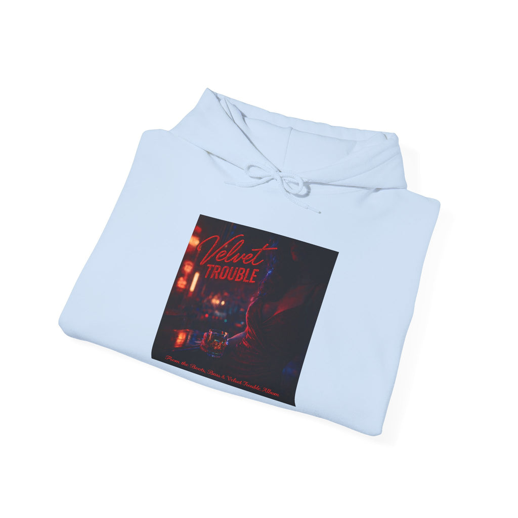 Velvet Trouble Vintage Neon 'Midnight Rambler' Hoodie — Retro Nightlife Graphic Sweatshirt