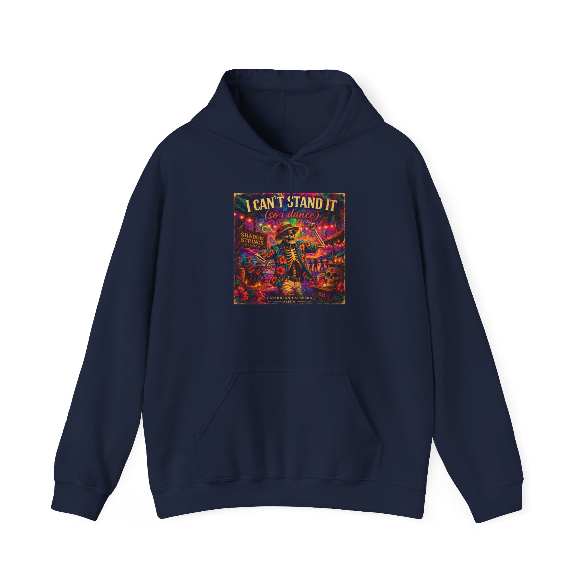 I Can't Stand It Hoodie -  Song Cover Art From The Caribbean Calavera Album  Retro Neon Skatepunk Graphic Pullover