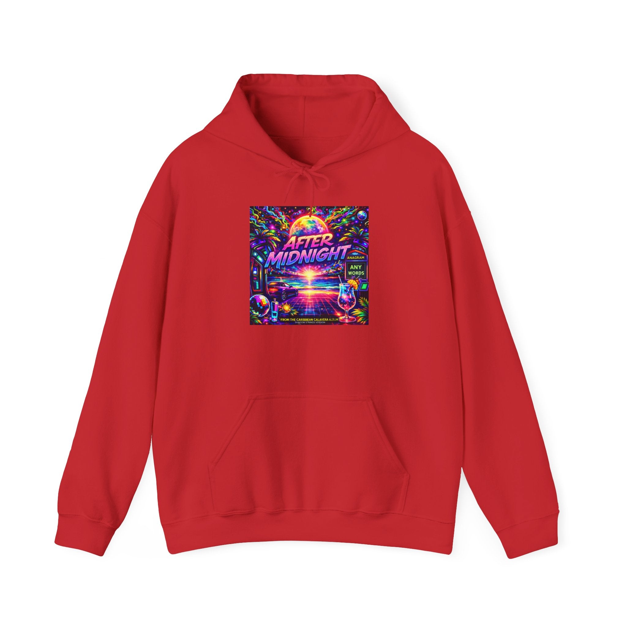 After Midnight Hoodie Song Cover Art From The Caribbean Calavera Album — Retro Neon Vaporwave Graphic Pullover