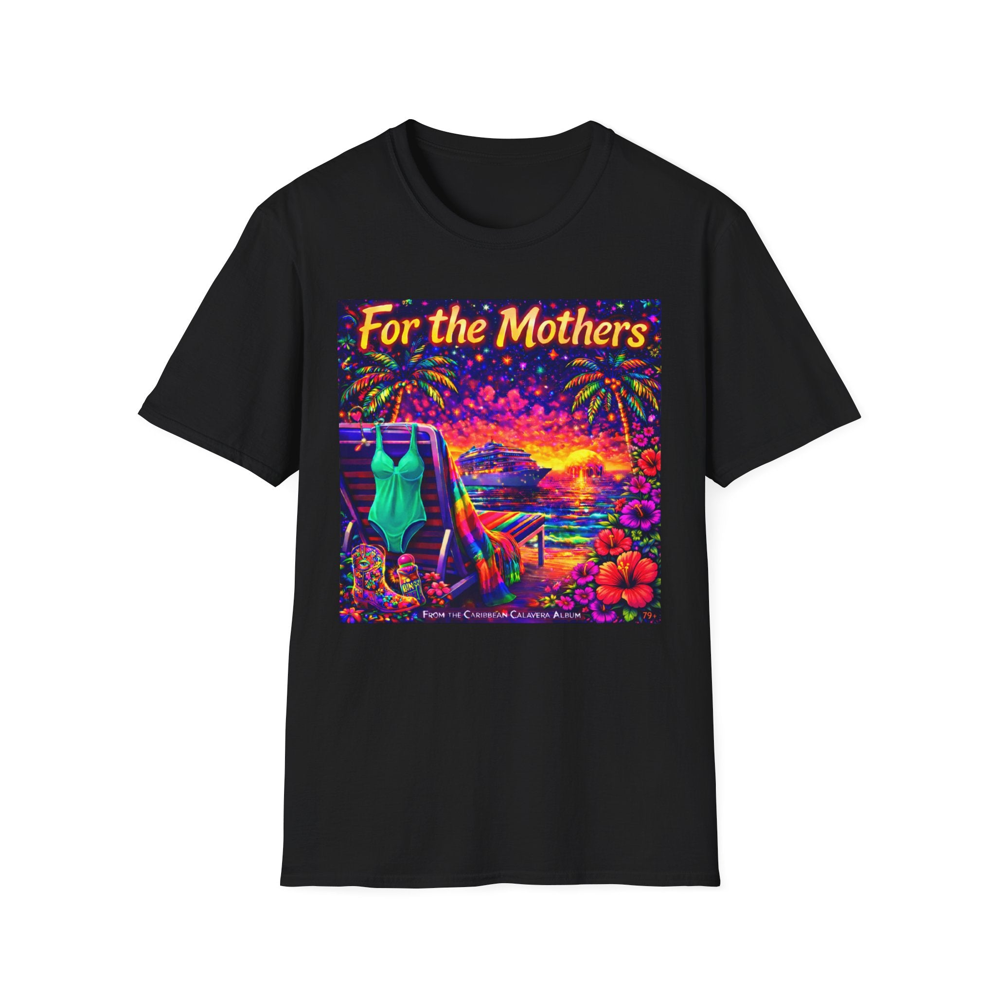 For the Mothers Tropical Sunset T‑Shirt   Song Cover Art From The Caribbean Calavera Album  — Beach Vacation Mother's Day Gift