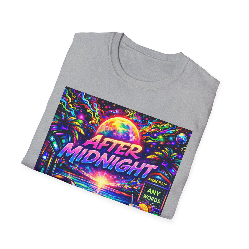 After Midnight T-Shirt Song Cover Art From The Caribbean Calavera Album  — Neon Retro Sunset Vaporwave Tee