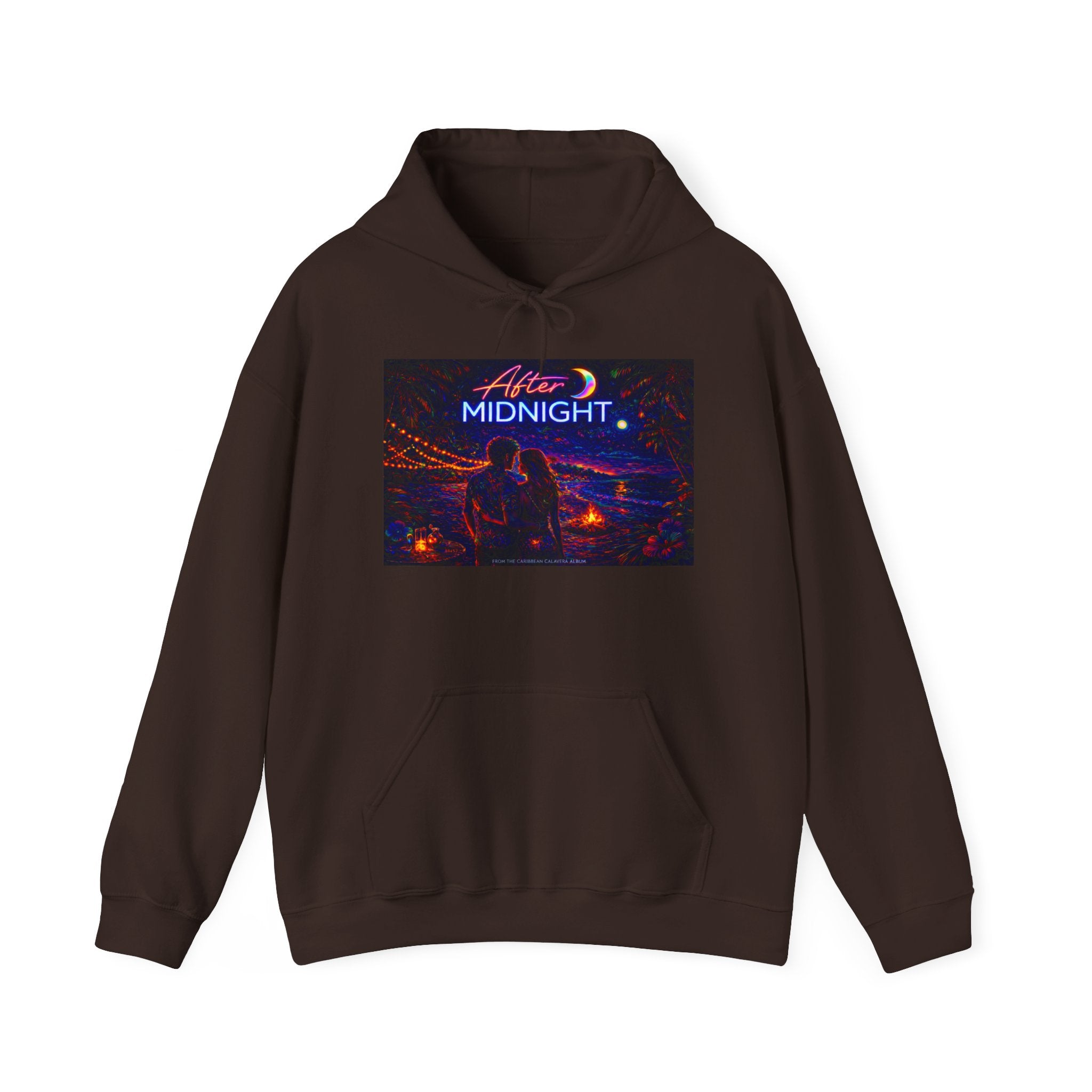 After Midnight Song Cover Art From The Caribbean Calavera Album Hoodie – Retro Neon 'After Midnight' Streetwear