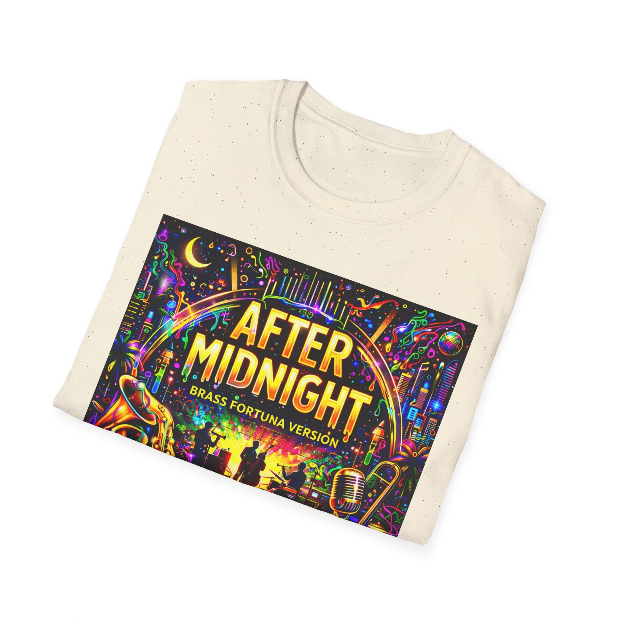 After Midnight T-Shirt  Song Cover Art From The Caribbean Calavera Album – Neon Jazz Club Graphic Tee