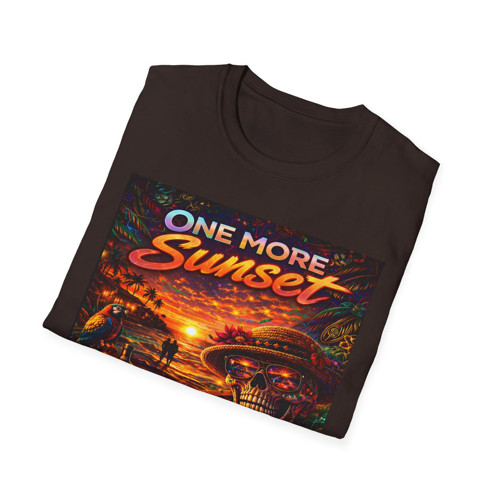 One More Sunset T-Shirt —  Song Cover Art From The Caribbean Calavera Album Retro Surf Skull Sunset Graphic Tee