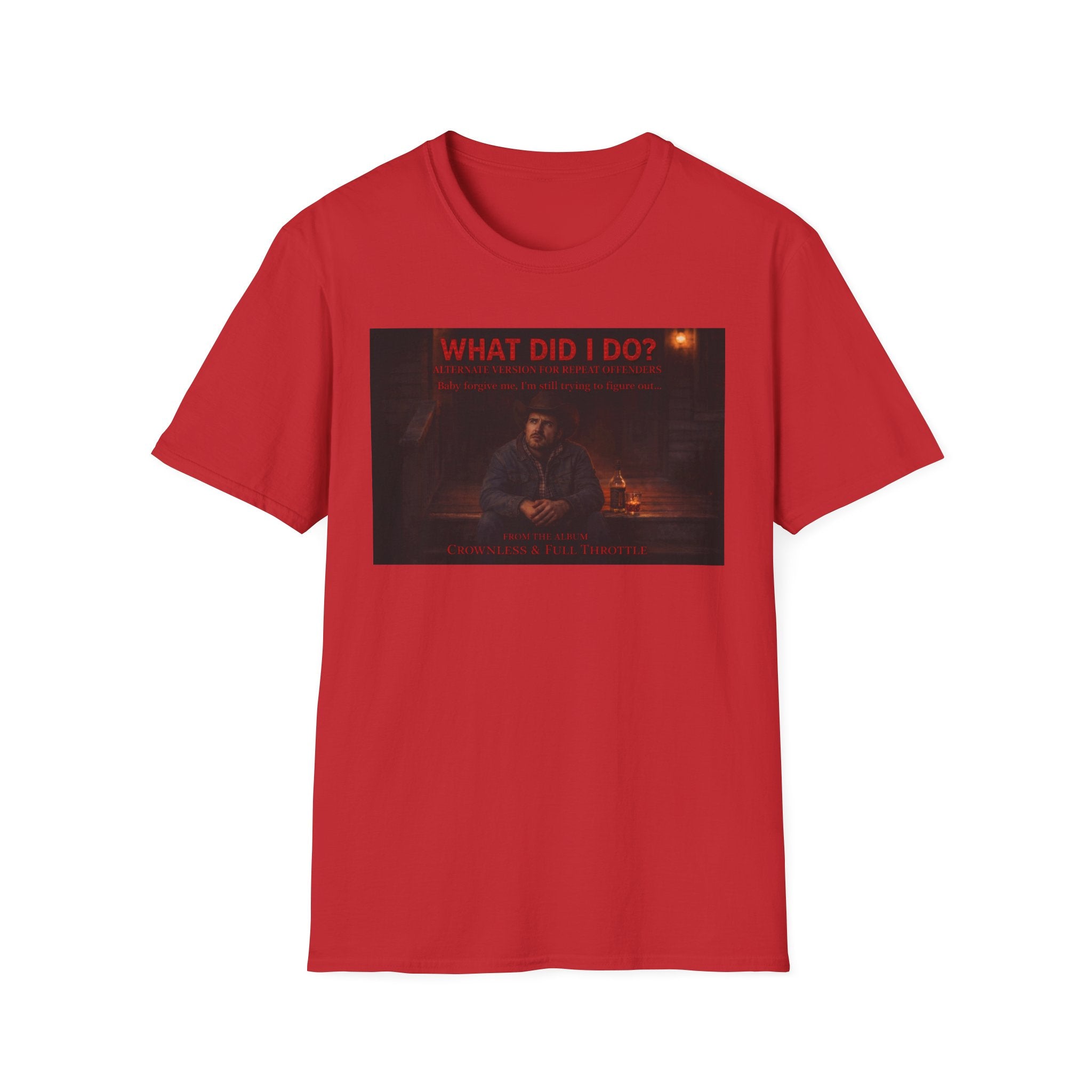 T-Shirt — "What Did I Do?" Dark Vintage Portrait Graphic Tee