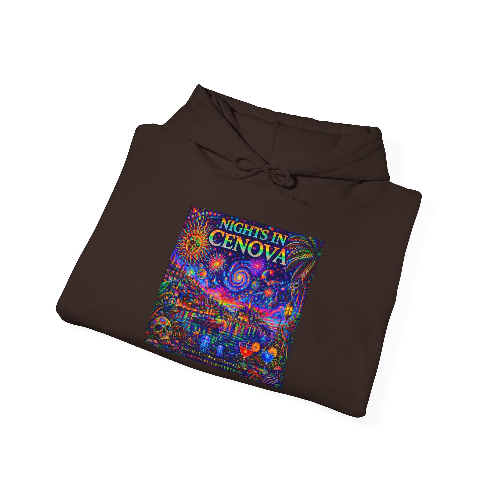 Nights in Cenova Hoodie –  Song Cover Art From The Caribbean Calavera Album   Colorful Venetian Canal Art Pullover