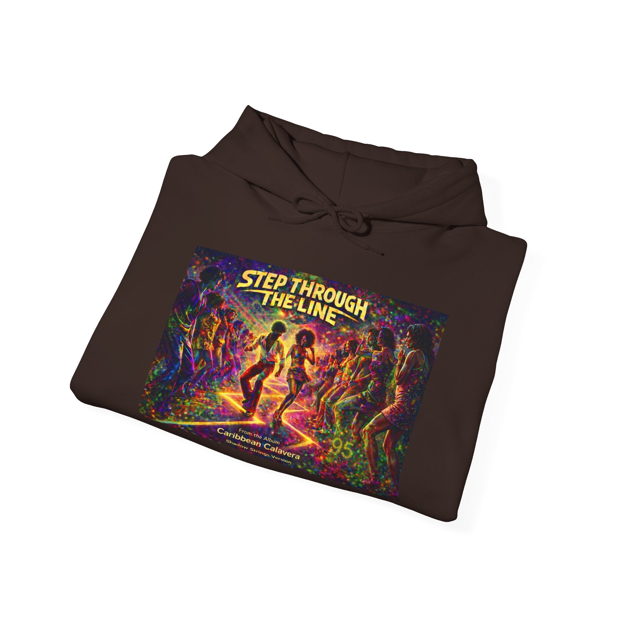 Step Through The Line Hoodie Song Cover Art From The Caribbean Calavera Album  — Retro Psychedelic Dance Graphic Pullover