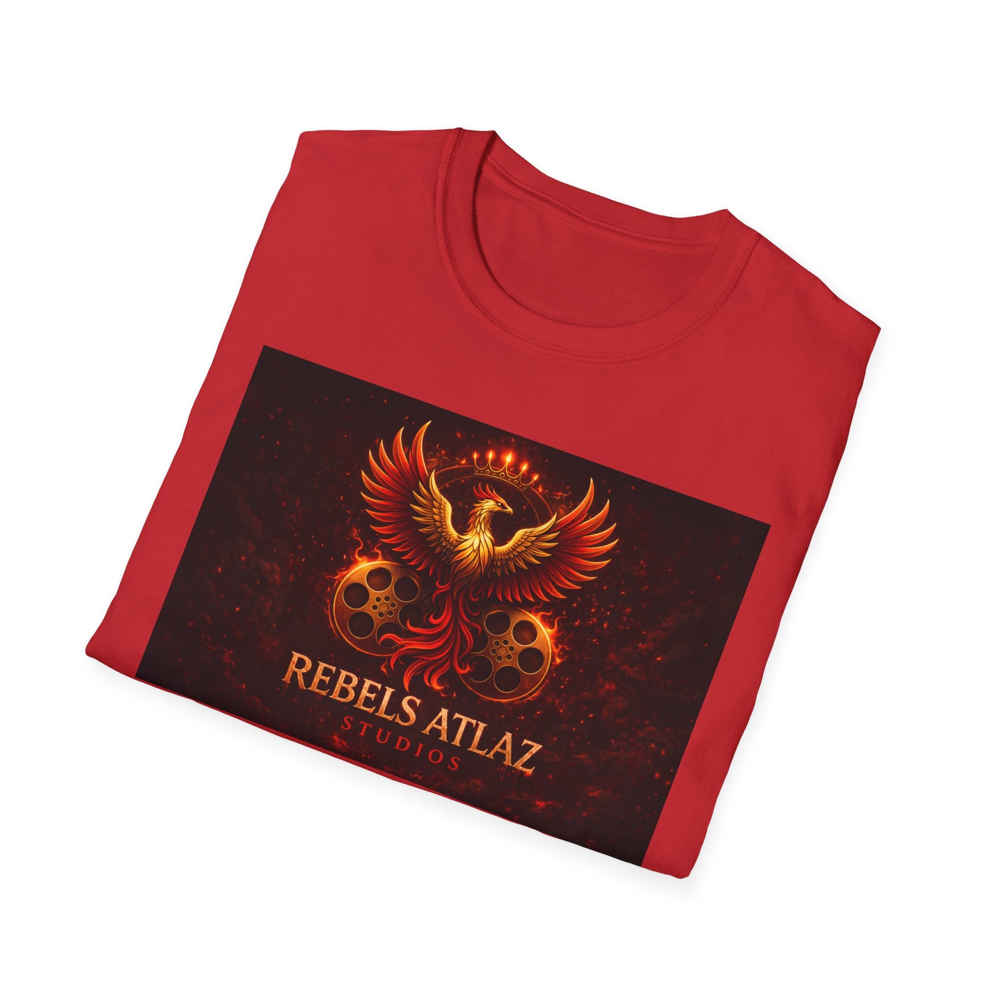 Rebelz Atlaz Film Studios Logo  Phoenix Skull T-Shirt