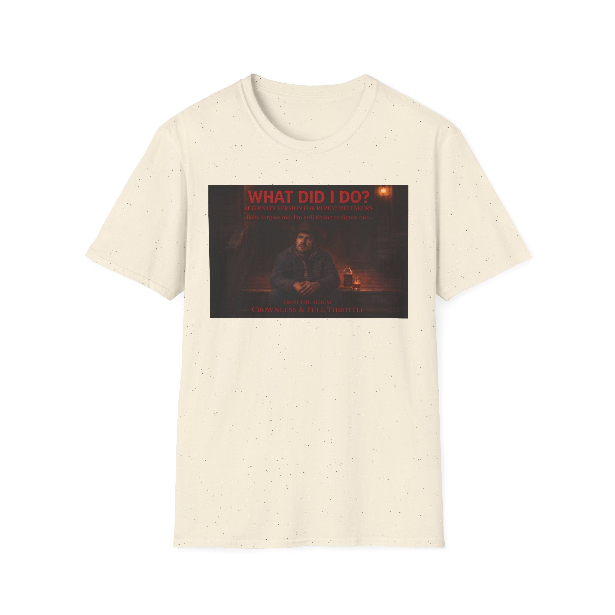 T-Shirt — "What Did I Do?" Dark Vintage Portrait Graphic Tee
