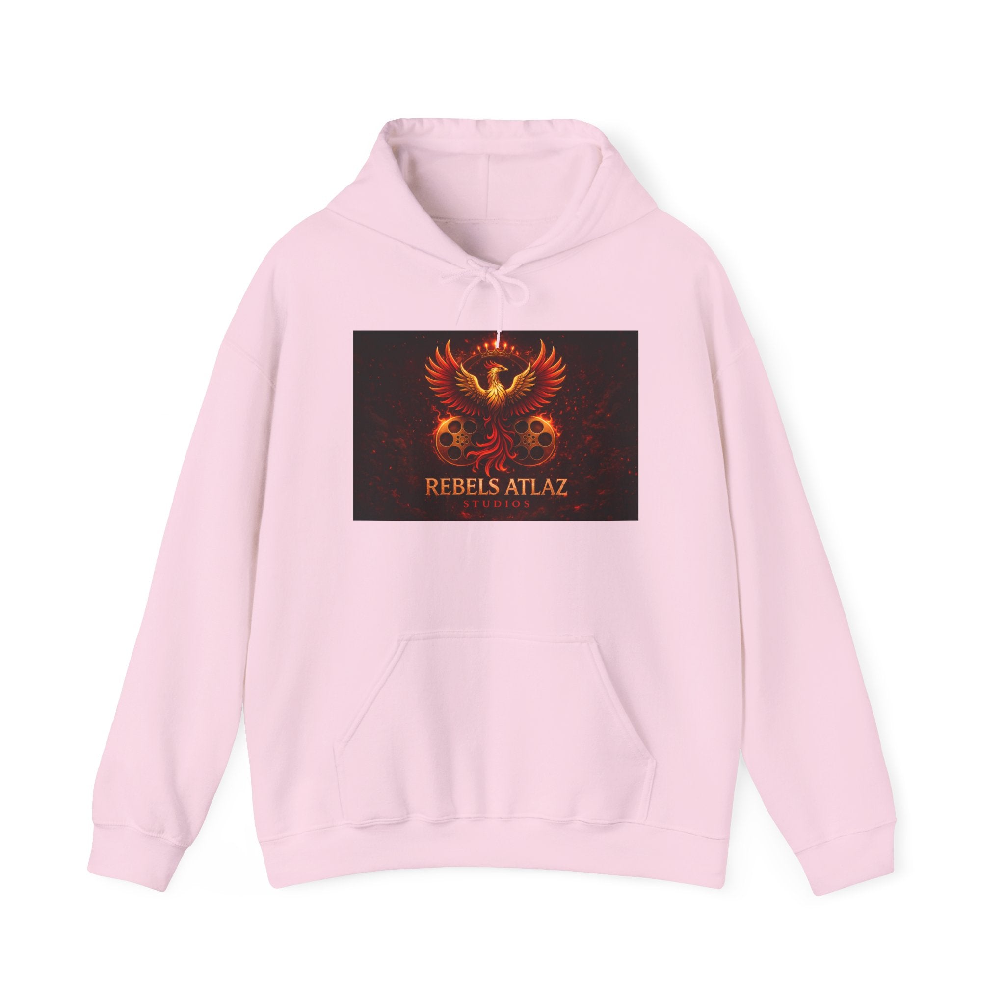 Rebelz Atlaz Film Studios Logo  Phoenix Skull Hoodie