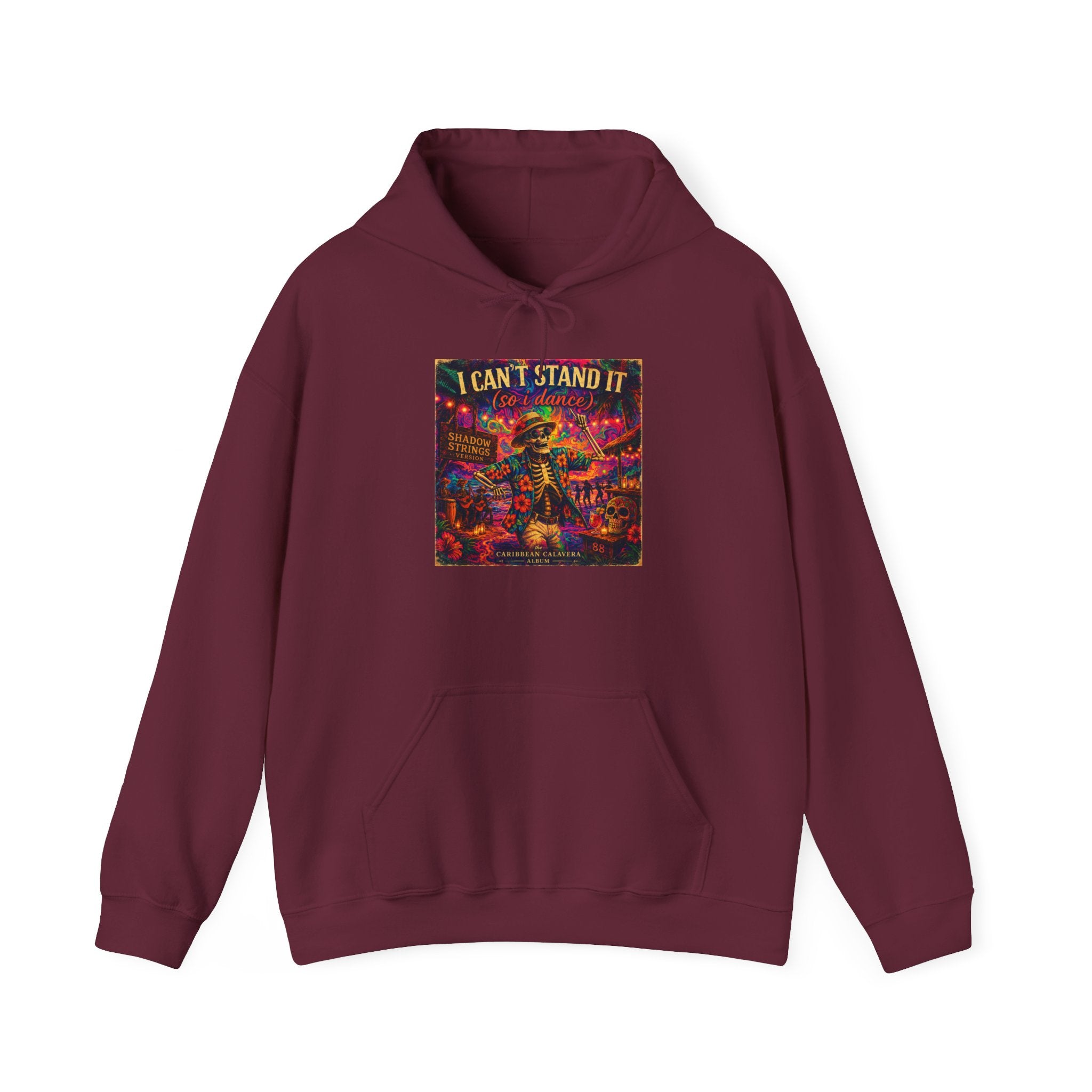 I Can't Stand It Hoodie -  Song Cover Art From The Caribbean Calavera Album  Retro Neon Skatepunk Graphic Pullover