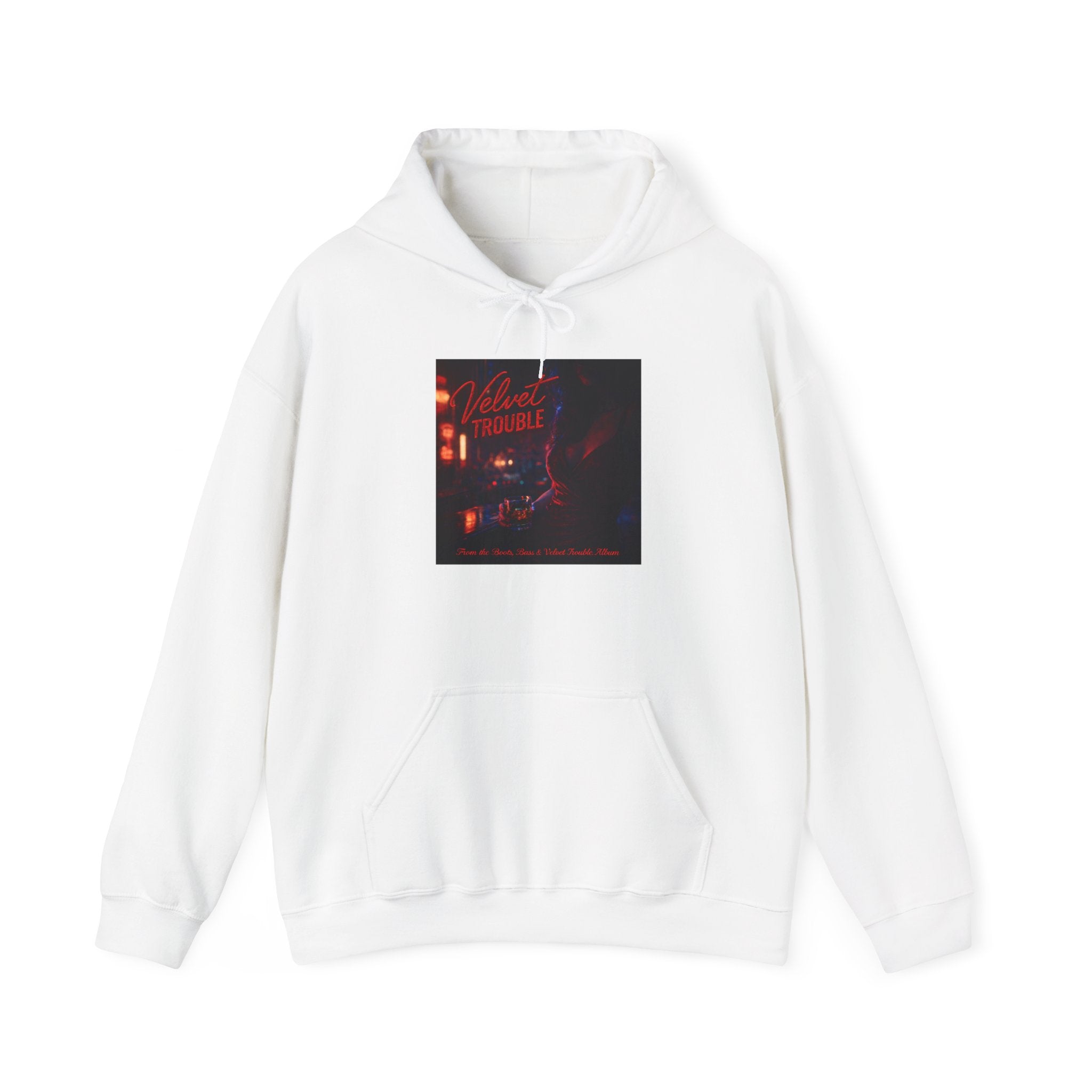 Velvet Trouble Vintage Neon 'Midnight Rambler' Hoodie — Retro Nightlife Graphic Sweatshirt