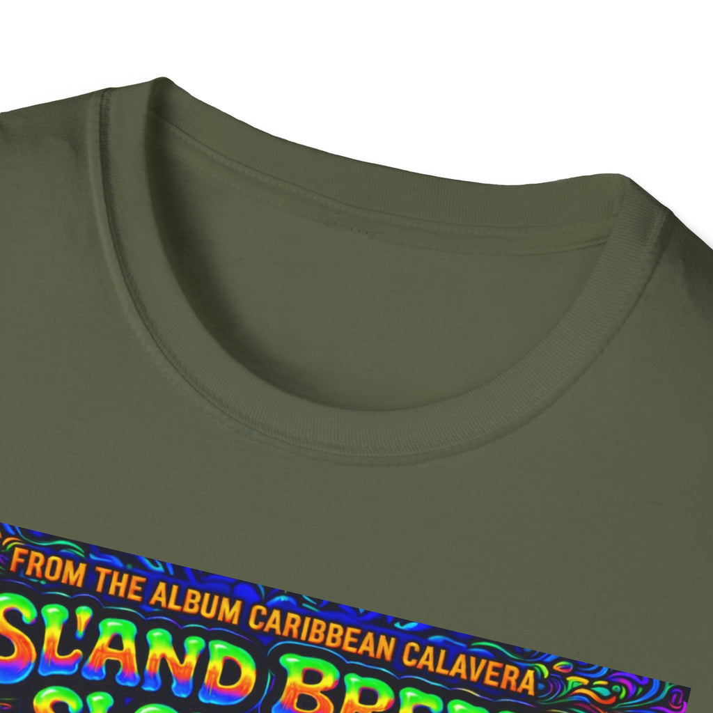 Island Breeze Slow Jam T-Shirt  Song Cover Art From The Caribbean Calavera Album   — Retro Tropical Sunset Music Tee