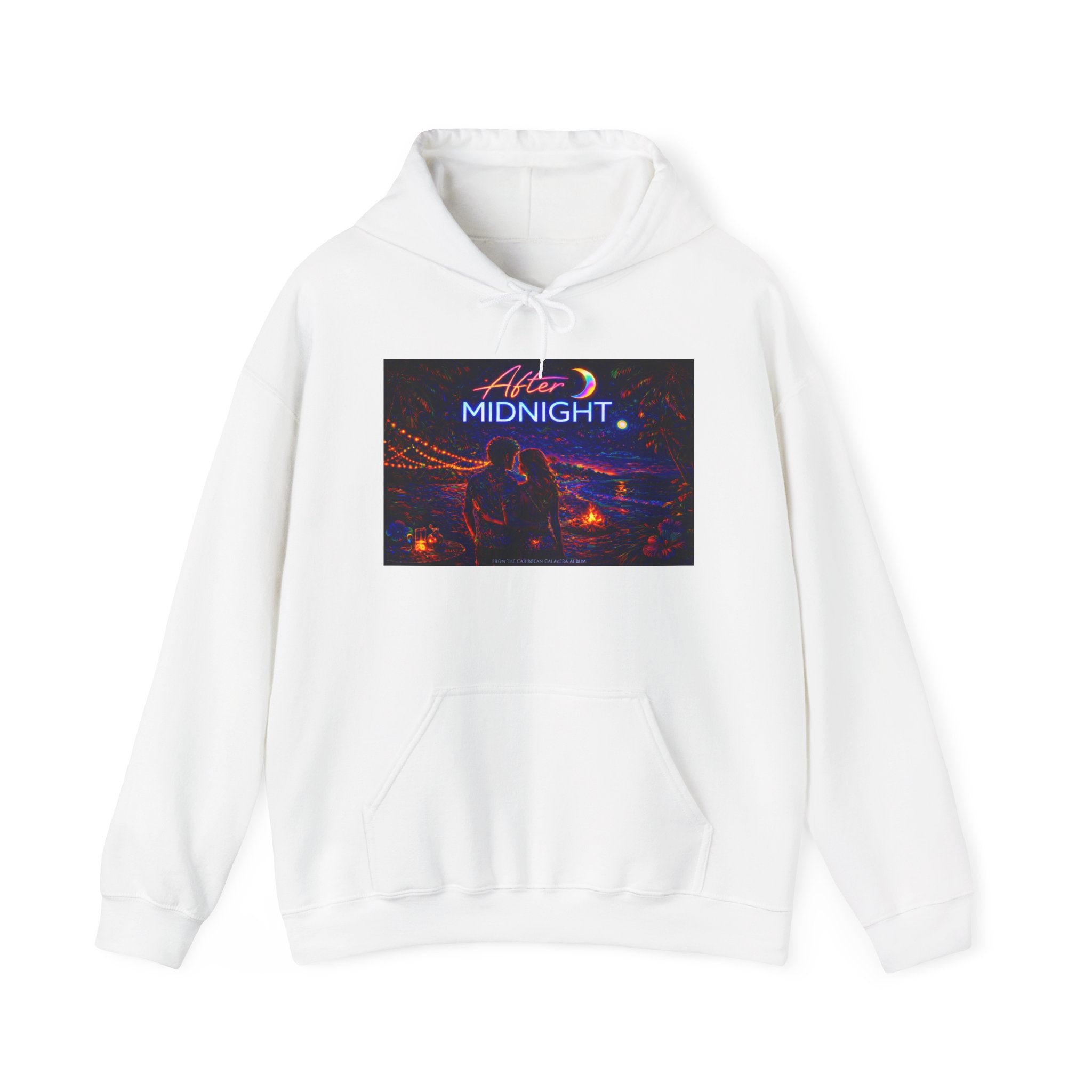 After Midnight Song Cover Art From The Caribbean Calavera Album Hoodie – Retro Neon 'After Midnight' Streetwear