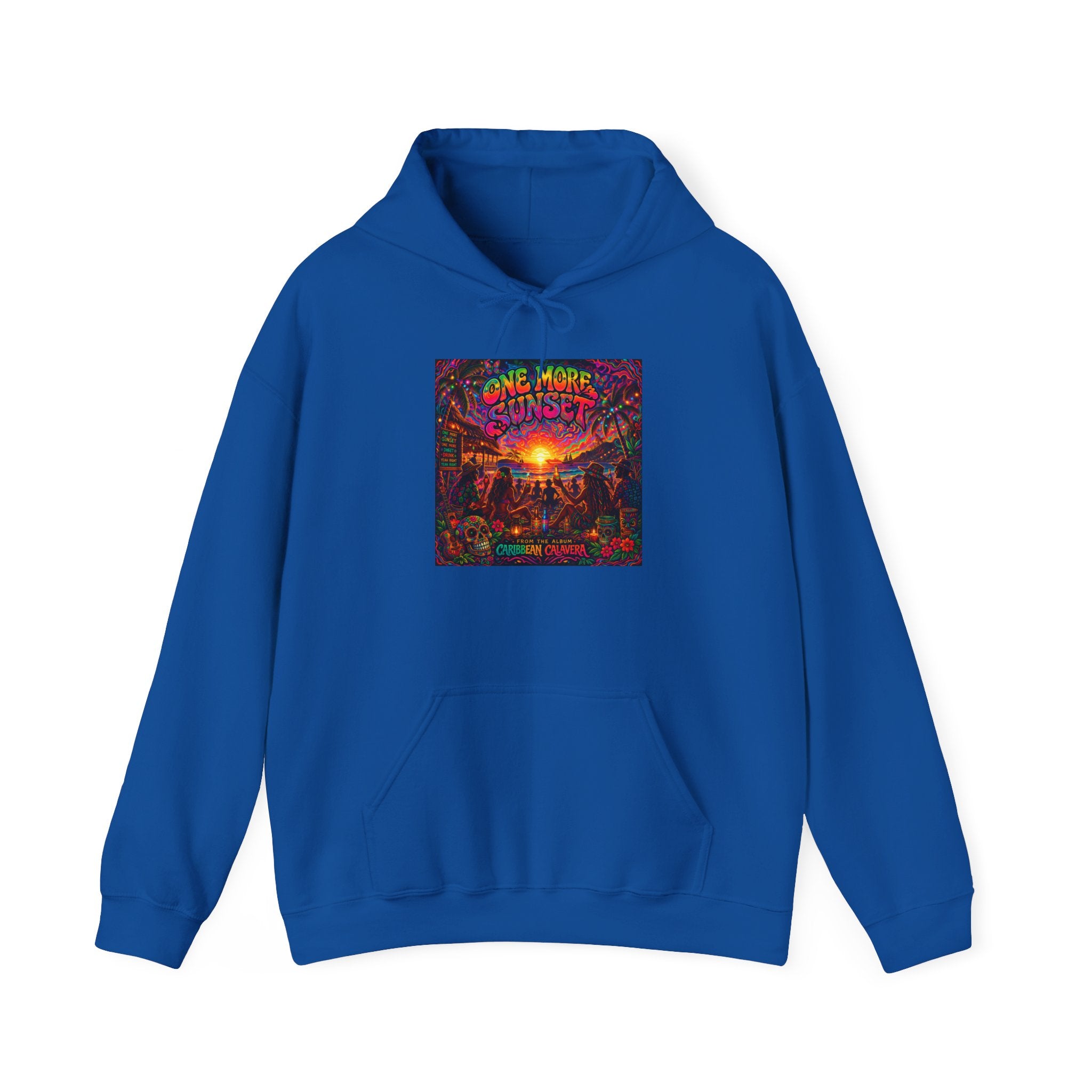 "One More Sunset"  Song Cover Art From The Caribbean Calavera Album  Retro Concert Graphic Sunset Festival Hoodie