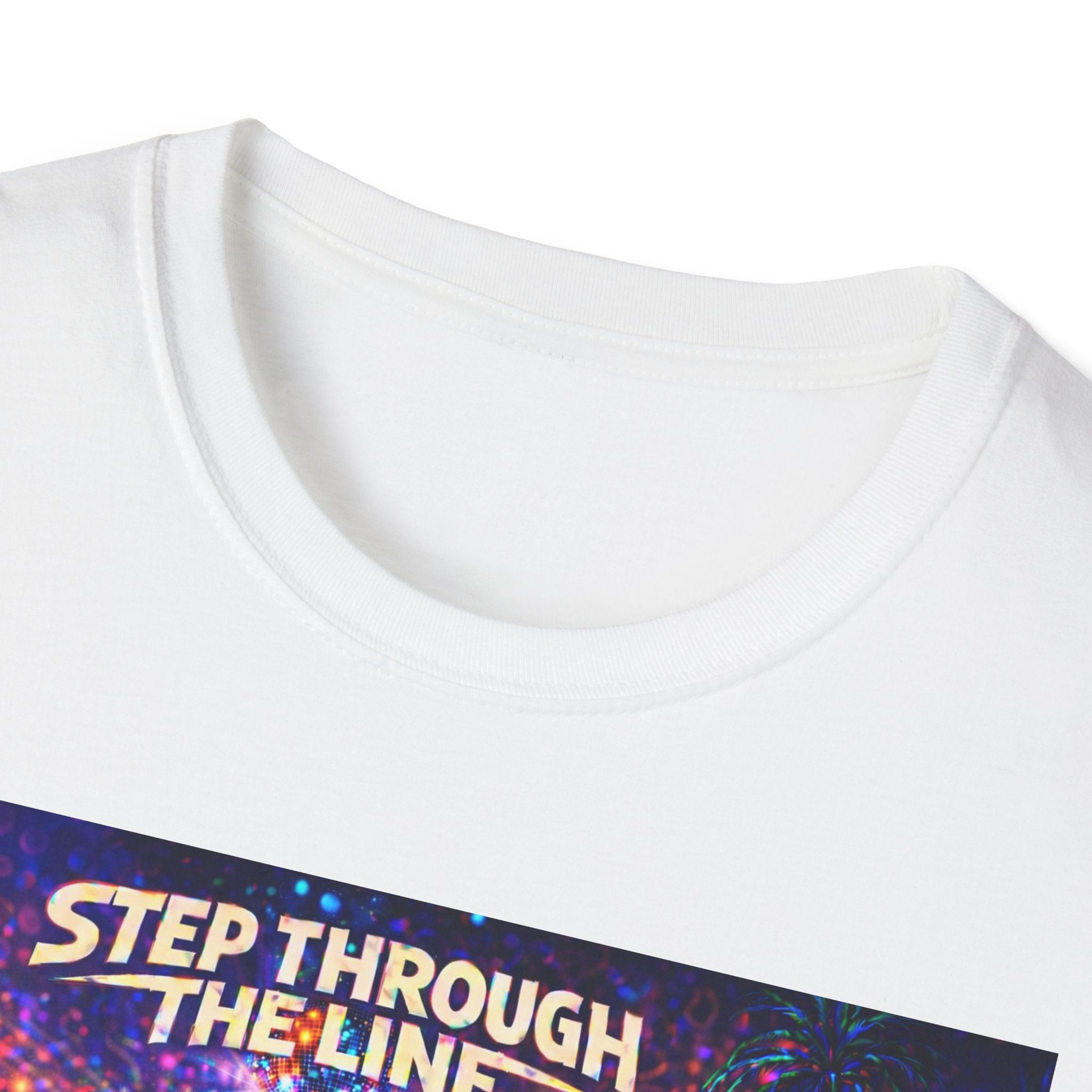 Step Through The Line T-Shirt Song Cover Art From The Caribbean Calavera Album  — Psychedelic Rainbow Silhouette Graphic Tee