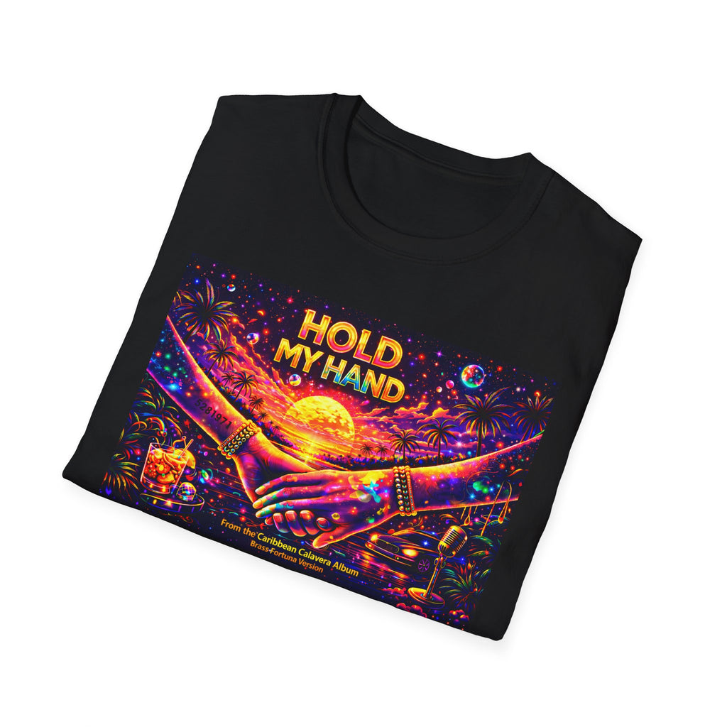 Hold My Hand T-Shirt  Song Cover Art From The Caribbean Calavera Album — Retro Sunset Hands Graphic Tee