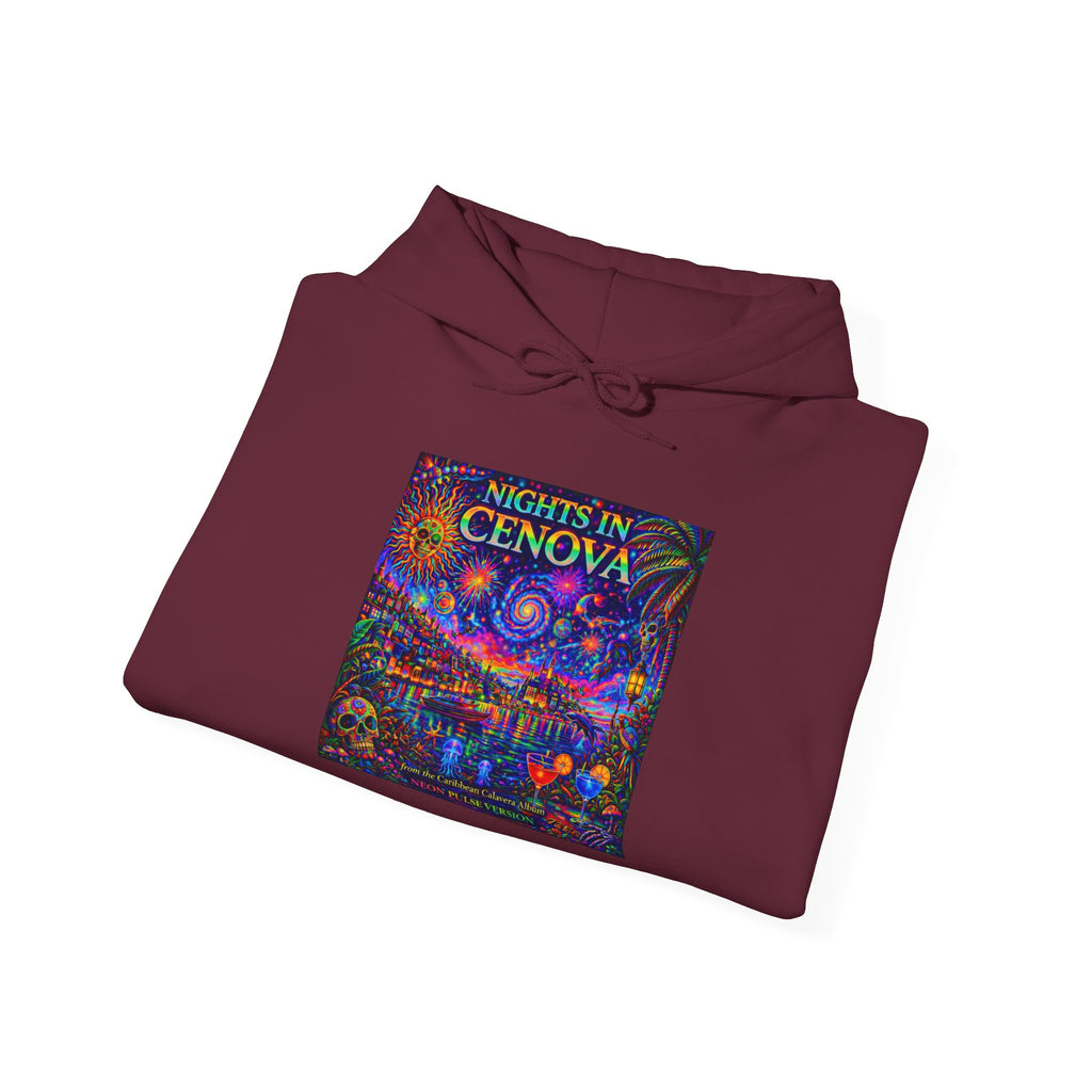 Nights in Cenova Hoodie –  Song Cover Art From The Caribbean Calavera Album   Colorful Venetian Canal Art Pullover
