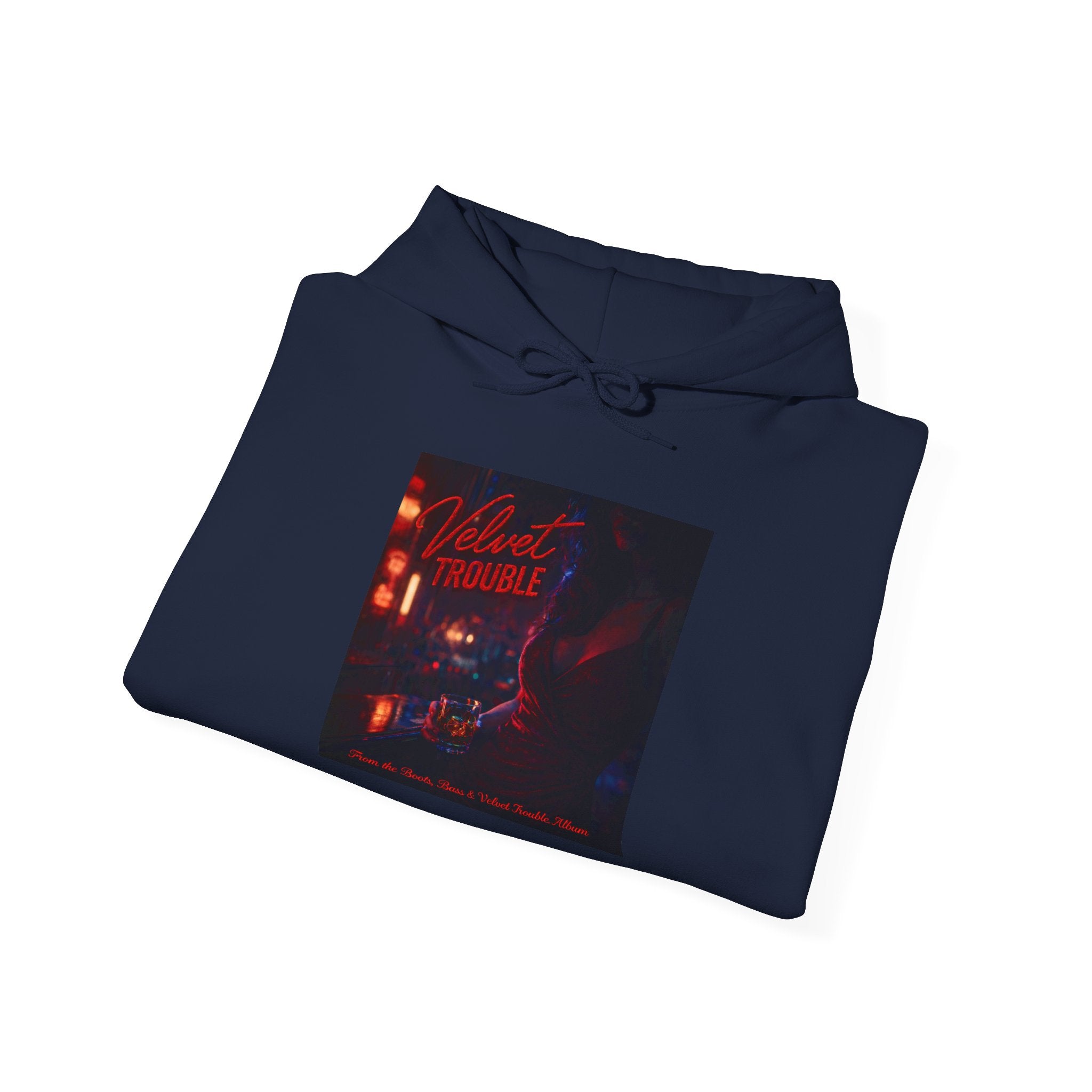 Velvet Trouble Vintage Neon 'Midnight Rambler' Hoodie — Retro Nightlife Graphic Sweatshirt