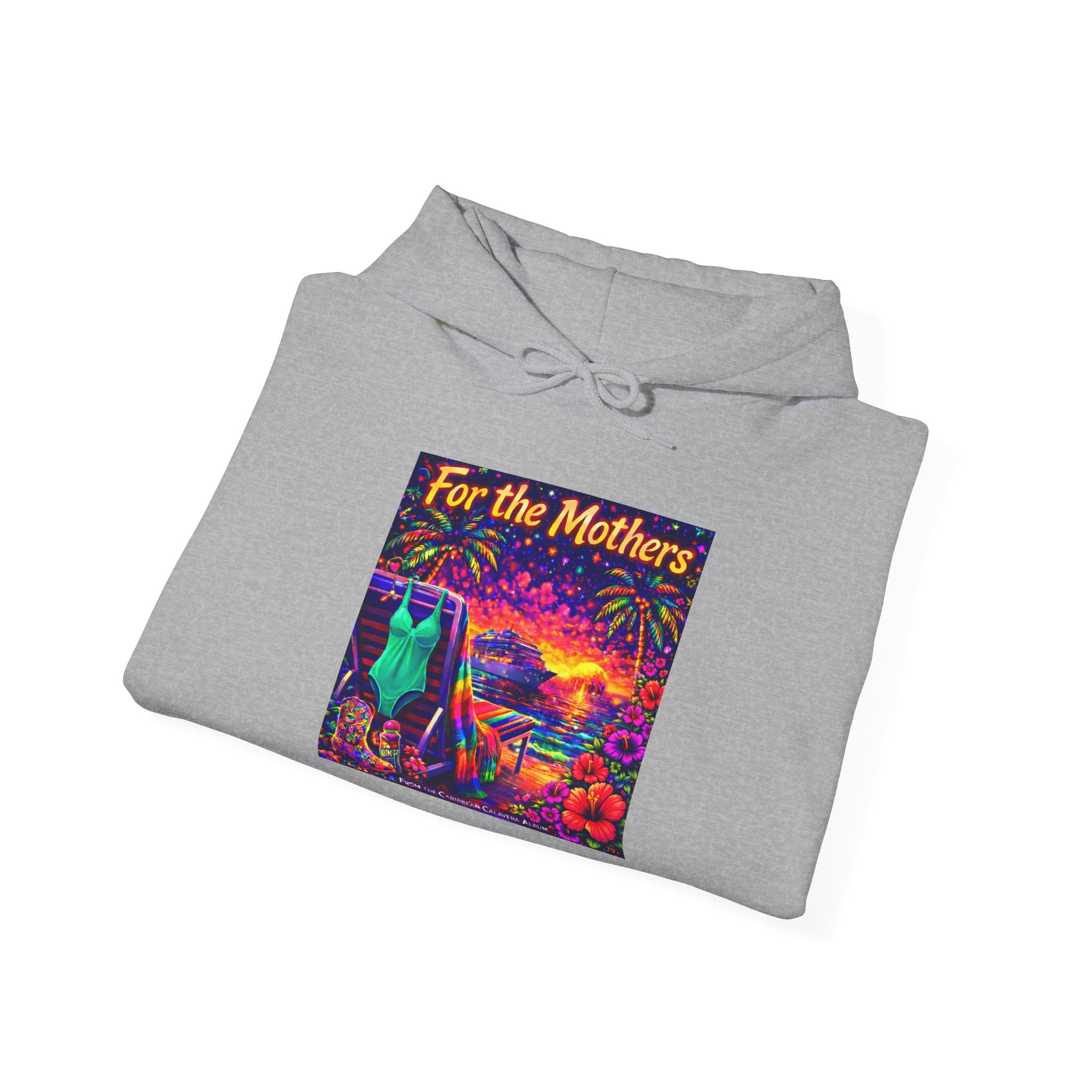 For the Mothers Hoodie —   Song Cover Art From The Caribbean Calavera Album  Psychedelic Moonlit Cat Art Sweatshirt