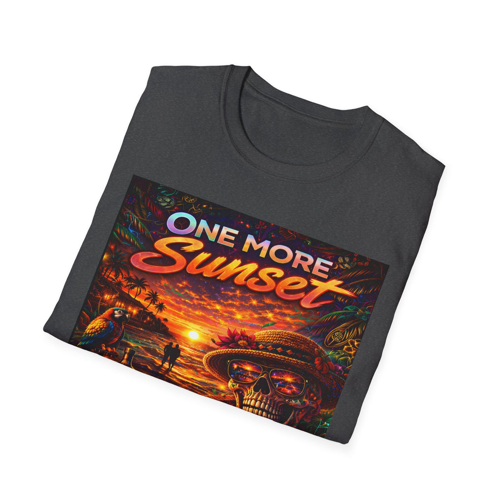 One More Sunset T-Shirt —  Song Cover Art From The Caribbean Calavera Album Retro Surf Skull Sunset Graphic Tee