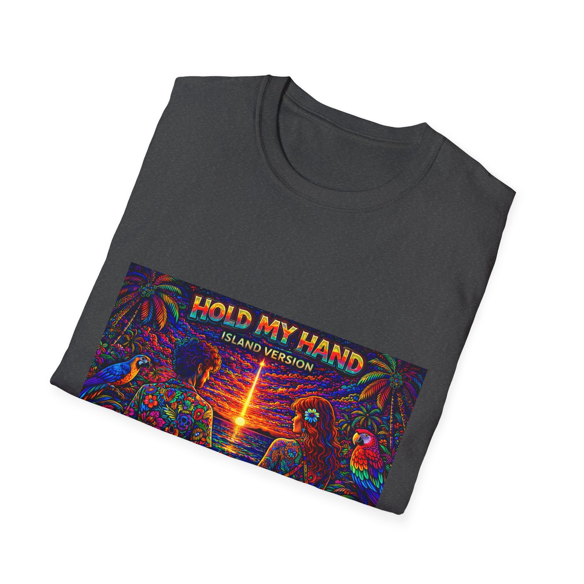 Hold My Hand Island Version Song Cover Art From The Caribbean Calavera Album  T-Shirt — Tropical Parrot Beach Graphic Tee