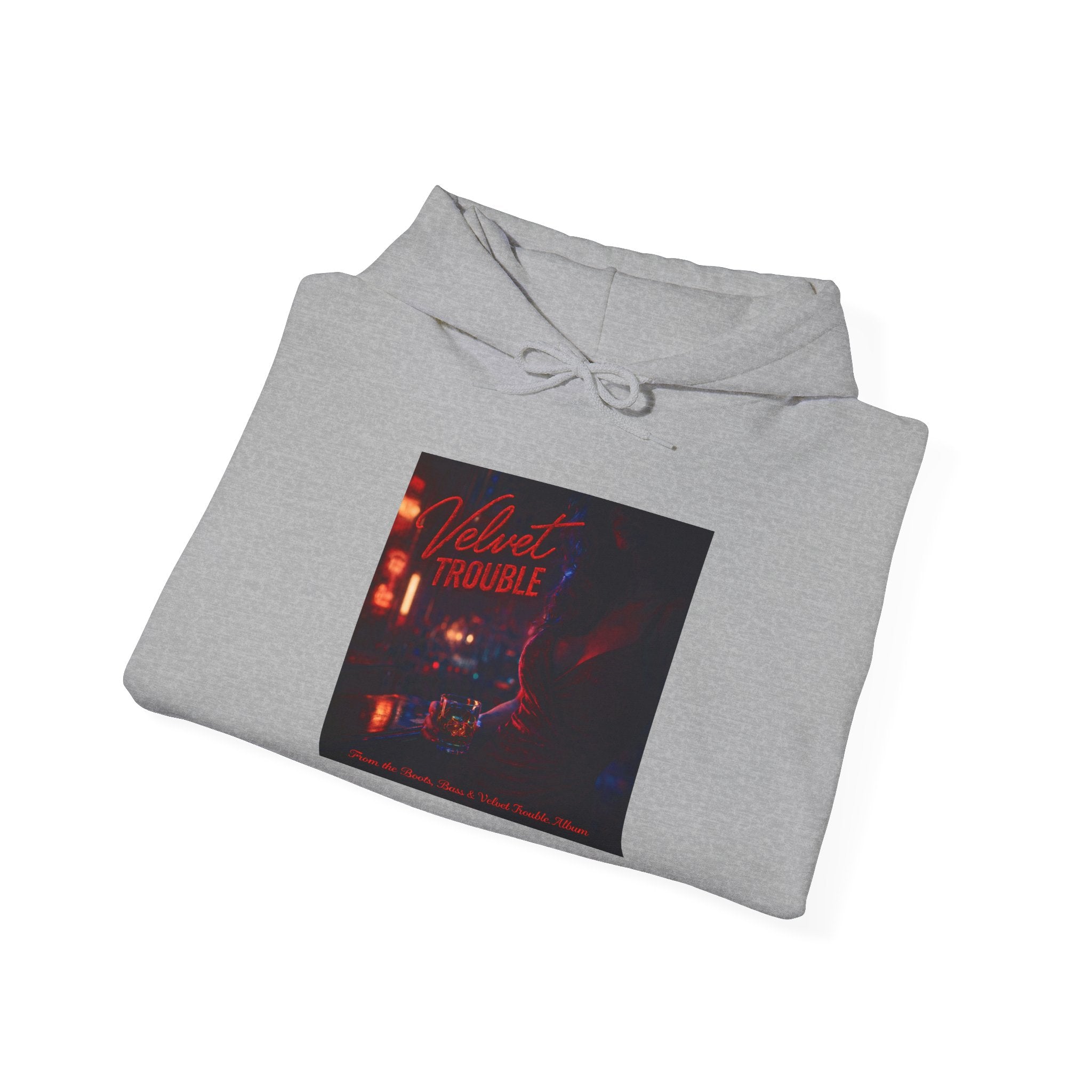 Velvet Trouble Vintage Neon 'Midnight Rambler' Hoodie — Retro Nightlife Graphic Sweatshirt