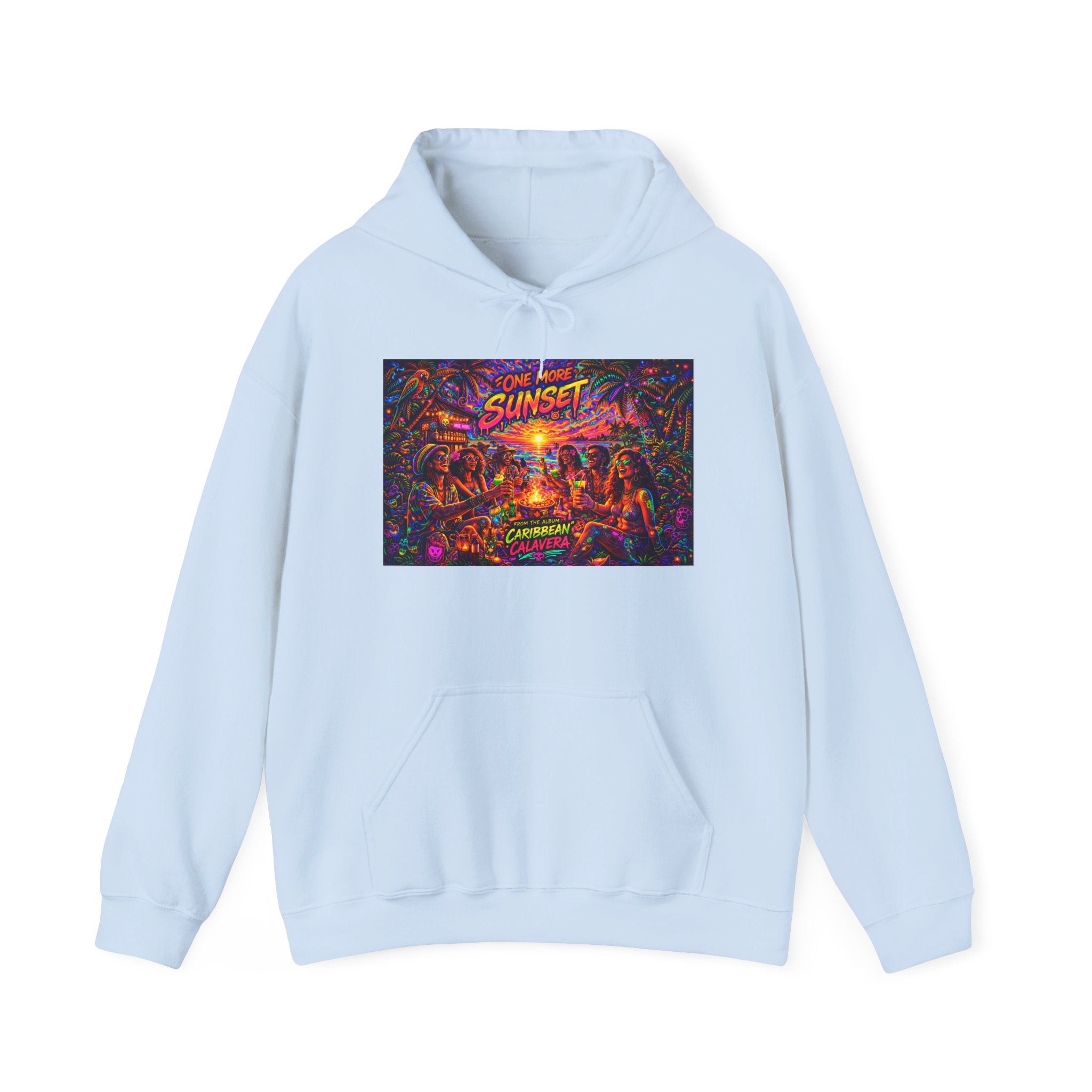 One More Sunset Carnival Hoodie Song Cover Art From The Caribbean Calavera Album — Tropical Festival Graphic Pullover