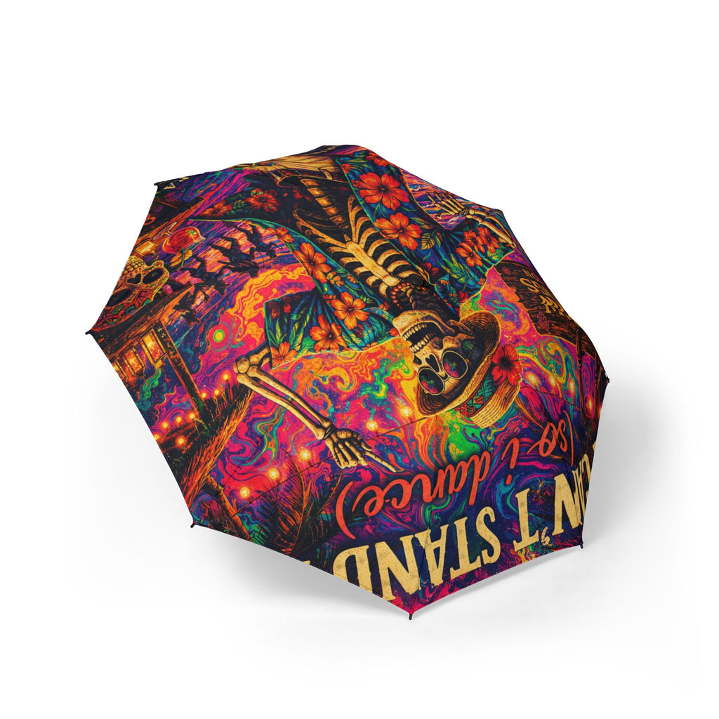 Can't Stand it So I Dance Foldable Umbrella — Psychedelic Skeleton Art Rain Umbrella (Don’t Stand in the Shadows)