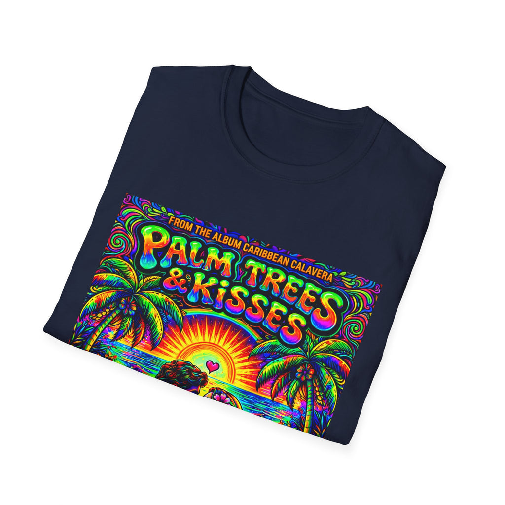Palm Trees & Kisses Song Cover Art From The Caribbean Calavera Album  Tropical Graphic T-Shirt — Retro Sunset Beach Vibes