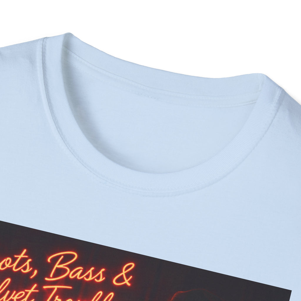 "Boots, Bass & Velvet Trouble" Retro Music Tee Vintage Rock T-Shirt —