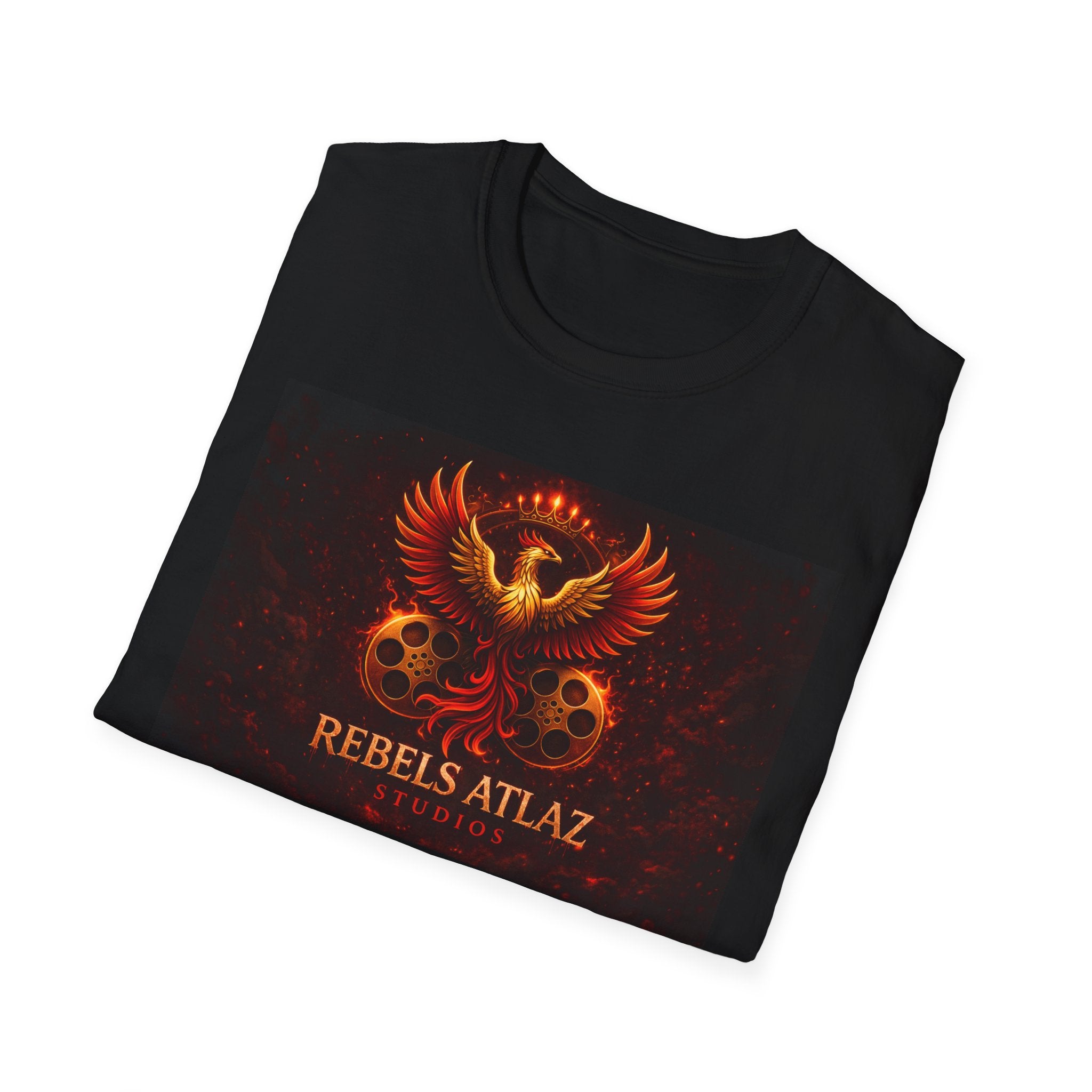 Rebelz Atlaz Film Studios Logo  Phoenix Skull T-Shirt
