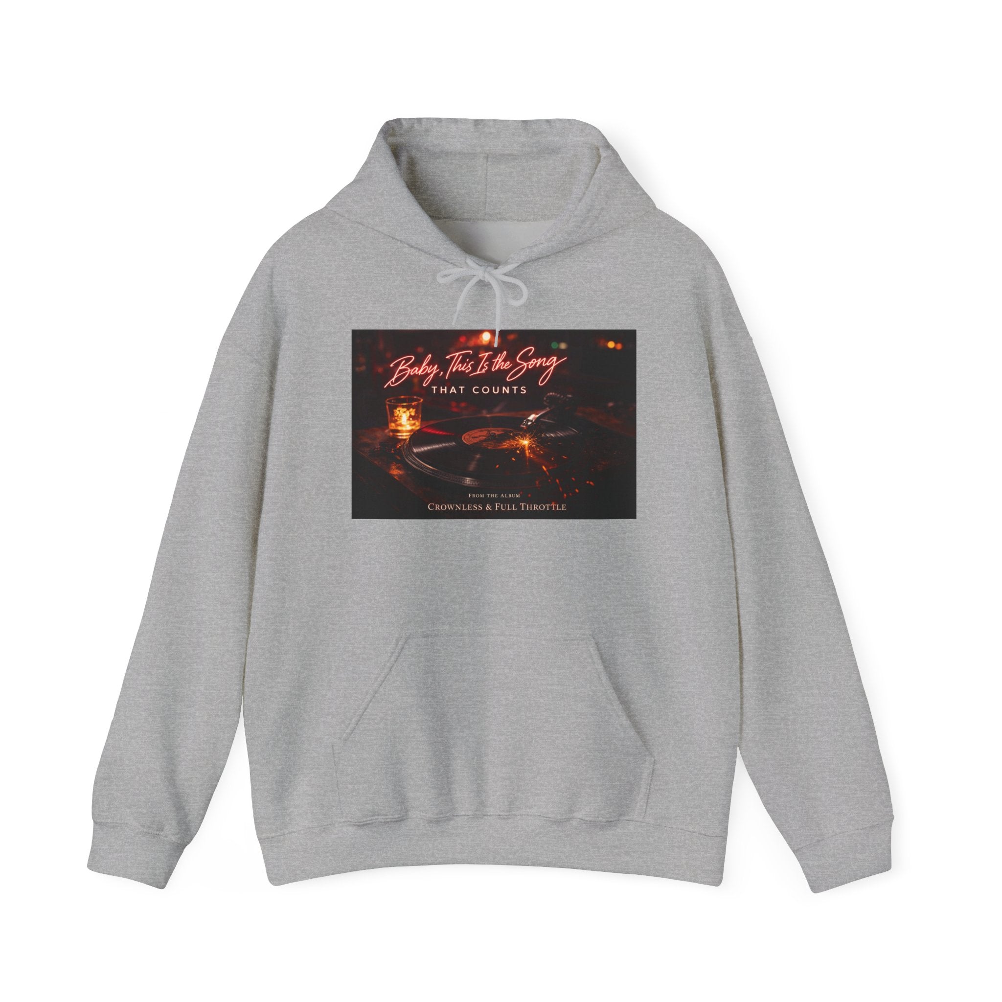 Baby, this is the song that counts  Graphic Sweatshirt Crownless and Full Throttle Album Cover Artwork Cozy Candlelight Hoodie –