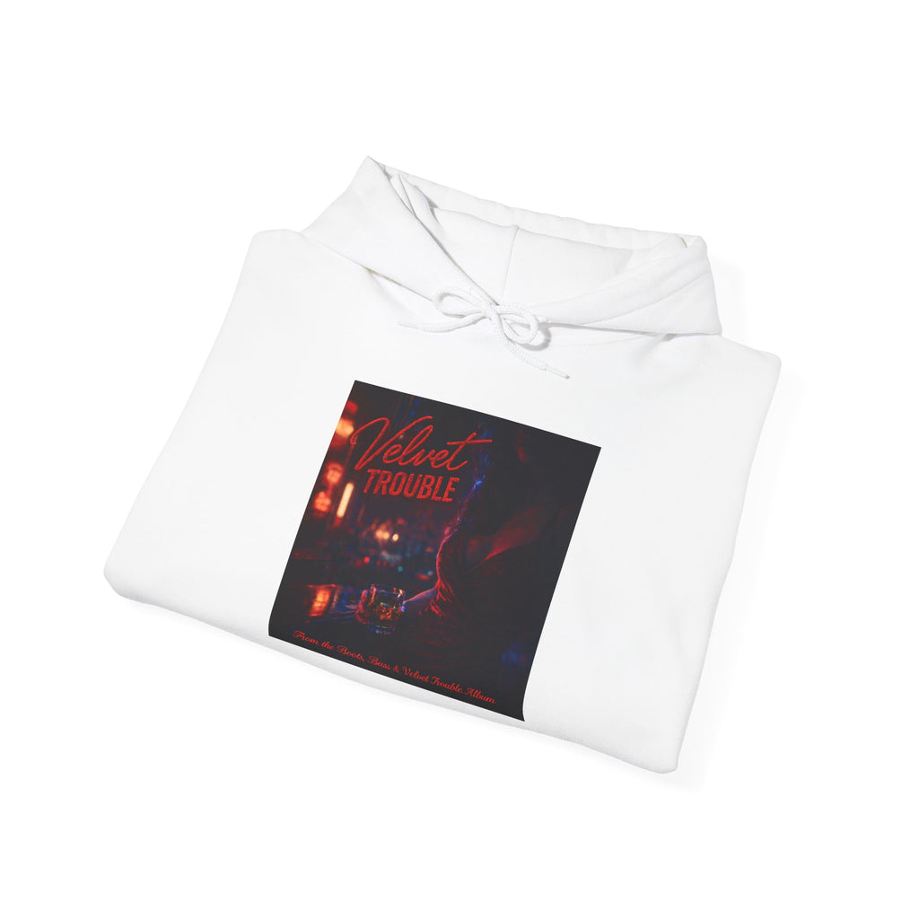 Velvet Trouble Vintage Neon 'Midnight Rambler' Hoodie — Retro Nightlife Graphic Sweatshirt
