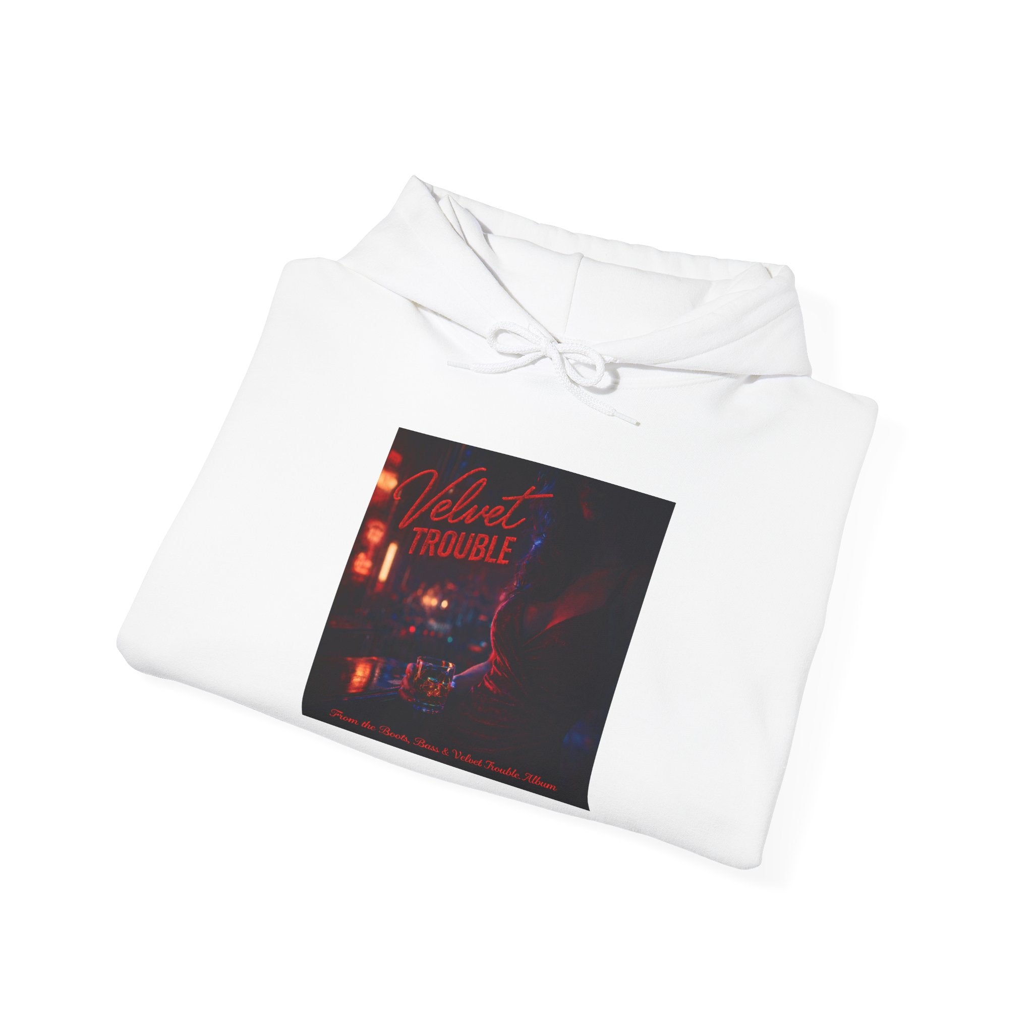 Velvet Trouble Vintage Neon 'Midnight Rambler' Hoodie — Retro Nightlife Graphic Sweatshirt