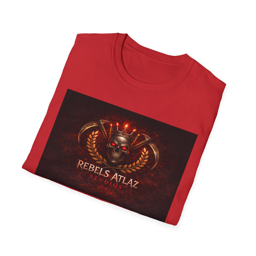Rebelz Atlaz Film Studios Logo  Emblem T-Shirt — Vintage Military Crest Graphic Tee
