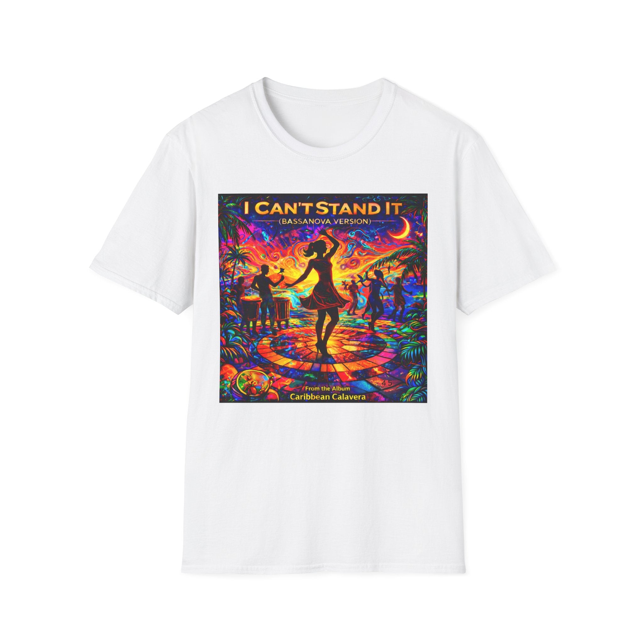 I Can't Stand It Dance Tee Song Cover Art From The Caribbean Calavera Album — Vibrant Caribbean Disco Music T-Shirt