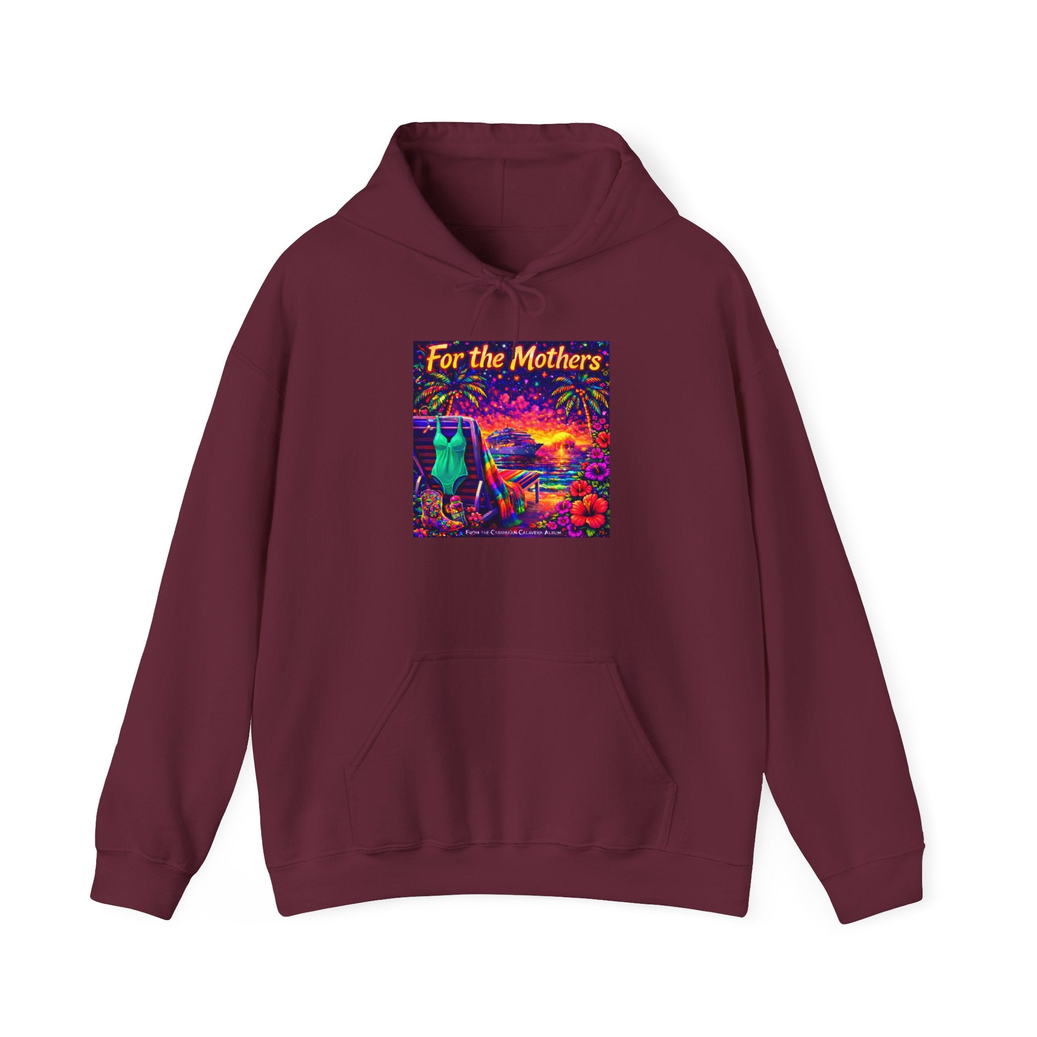 For the Mothers Hoodie —   Song Cover Art From The Caribbean Calavera Album  Psychedelic Moonlit Cat Art Sweatshirt