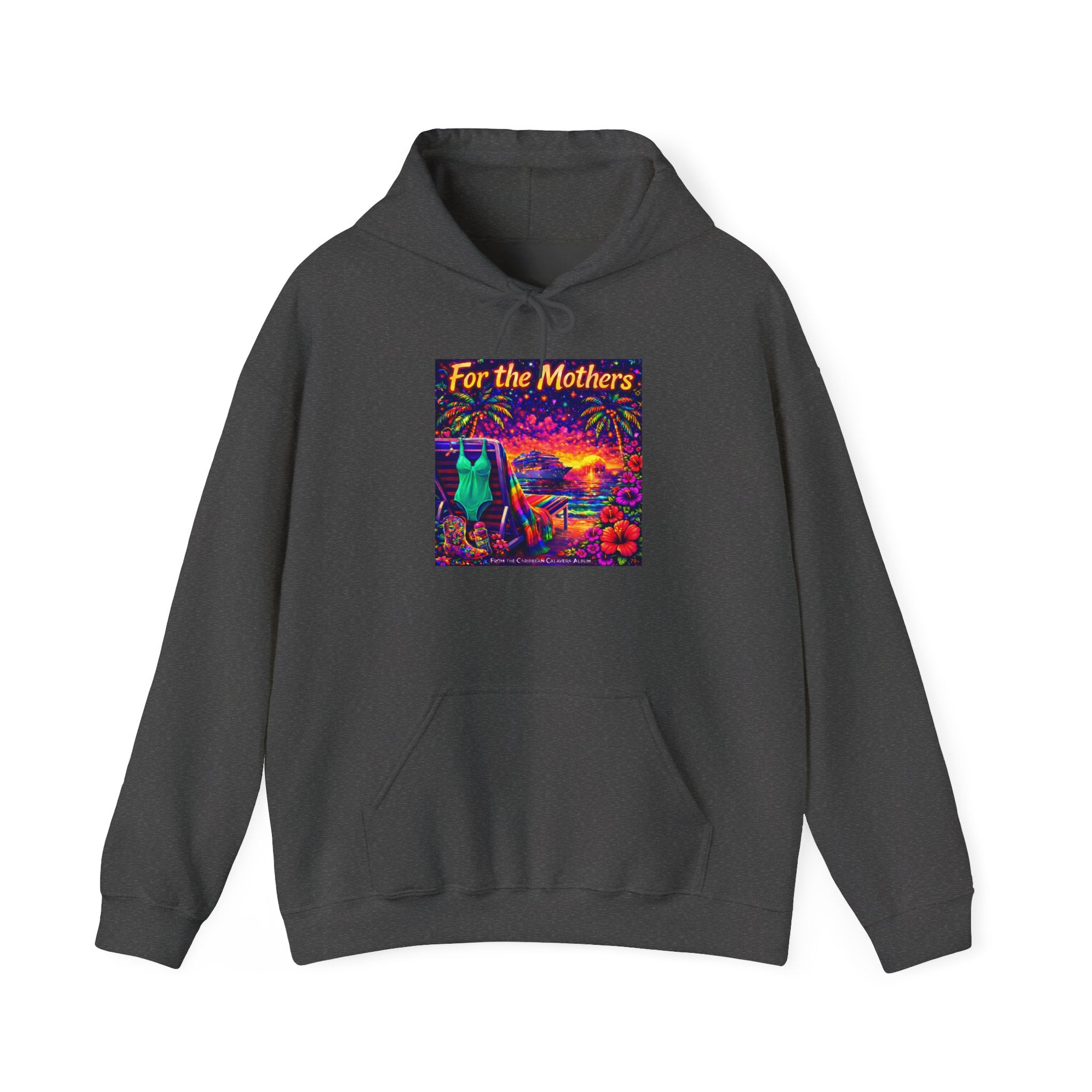 For the Mothers Hoodie —   Song Cover Art From The Caribbean Calavera Album  Psychedelic Moonlit Cat Art Sweatshirt